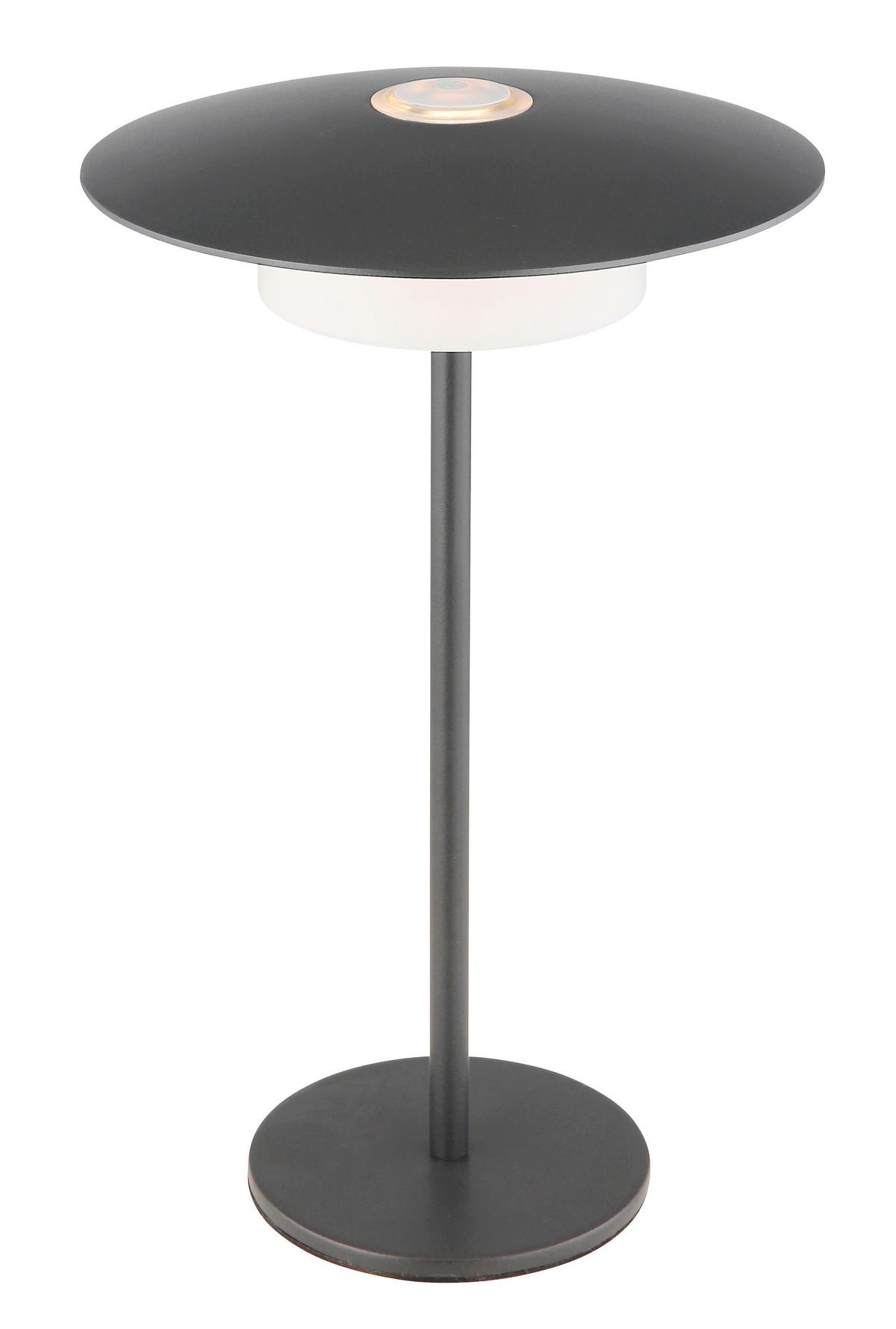 Akku-Tischleuchte 21024g mit Wandmontage - Schwarz/Weiß, Design, Kunststoff/Metall (18/30cm) - Globo