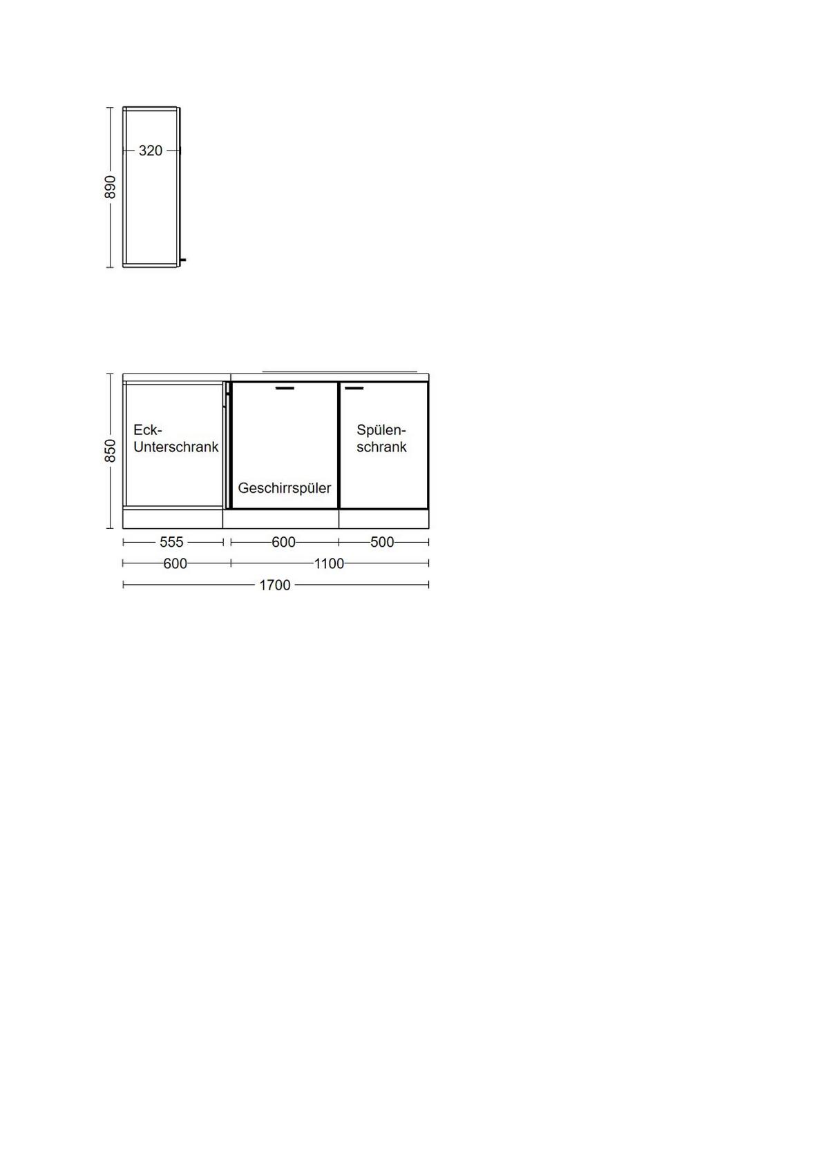 Eckküche Wito mit Geräten 280x170 cm Grau/Weiß Elegant - Hellgrau/Weiß, MODERN, Holzwerkstoff (280/170cm) - FlexWell