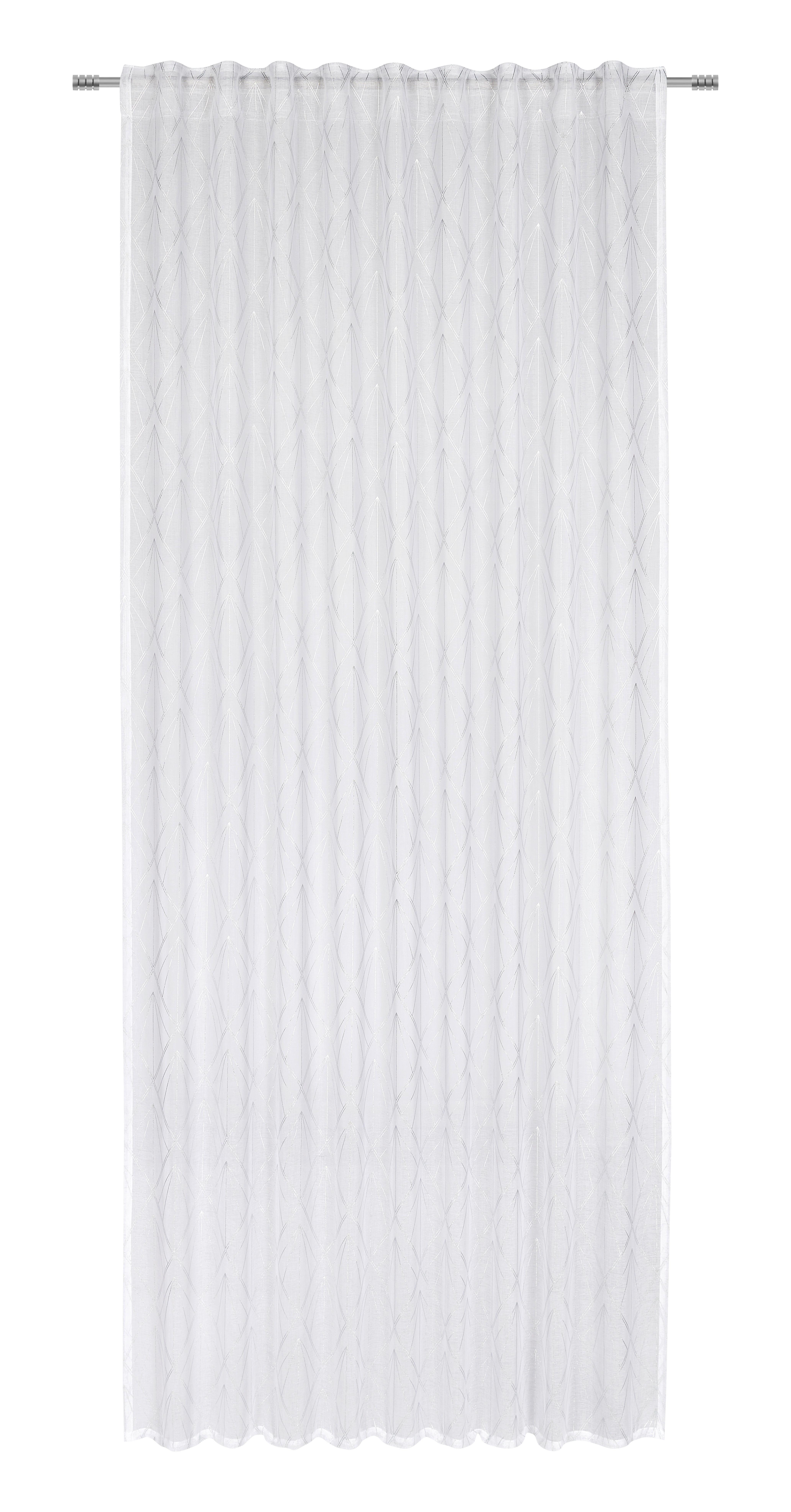Hotový Záves Esther, 135/245cm - biela/strieborná, Romantický / Vidiecky, textil (135/245cm) - Modern Living