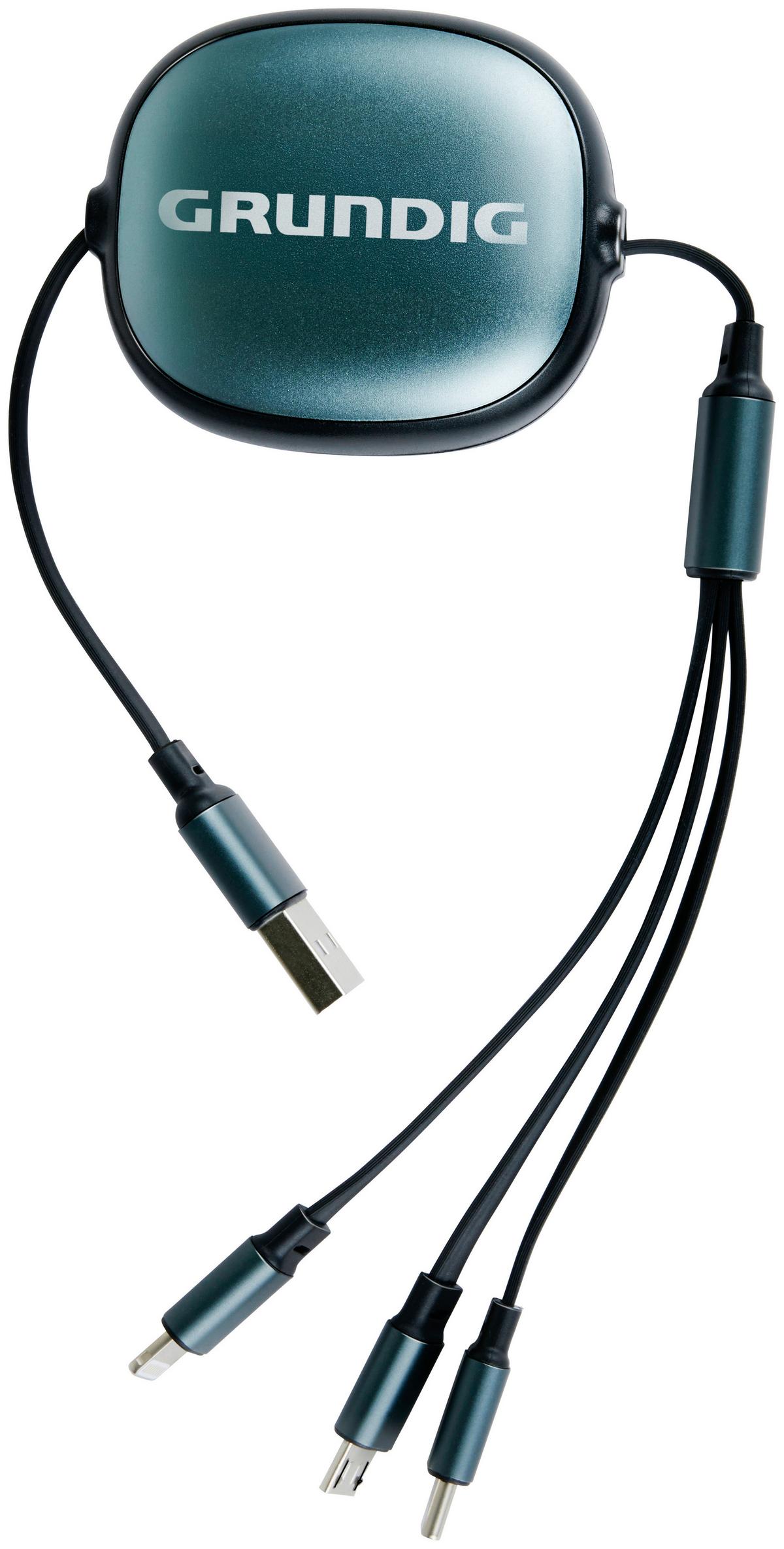 USB-LADEKABEL 3 Adapter - Blau/Beige, Basics, Kunststoff/Metall (9,3/3/16,3cm) - Grundig