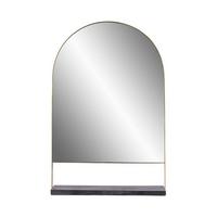 Wandspiegel Doha 43,5x69 Cm Naturstein/eisen/glas - Goldfarben/Schwarz, Trend, Glas/Stein (43,5/69/10cm) - Kayoom