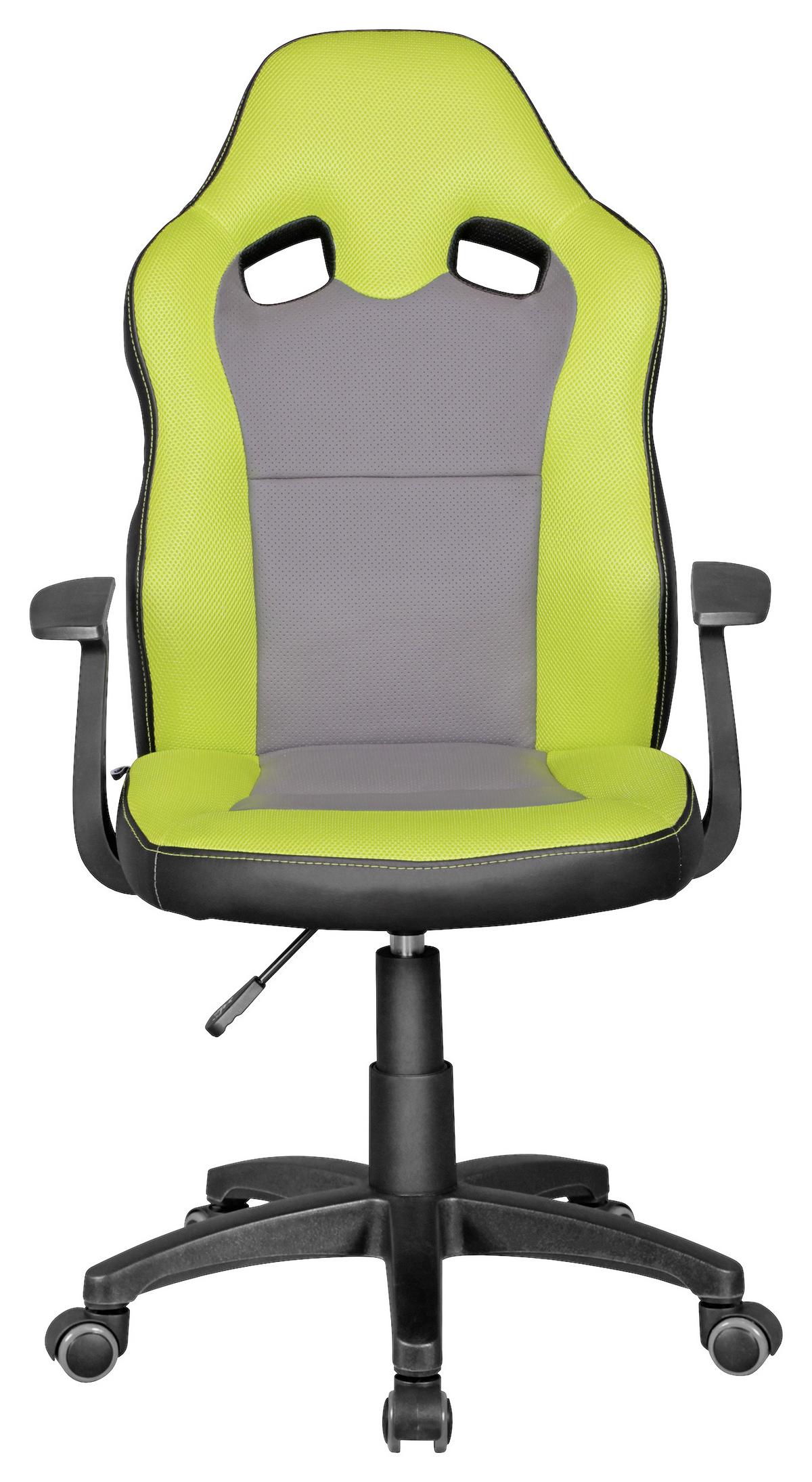 Otočná židle pro dítě Speedy šedá/zelená - šedá/černá, Moderní, textil/plast (60/102/60cm) - MID.YOU