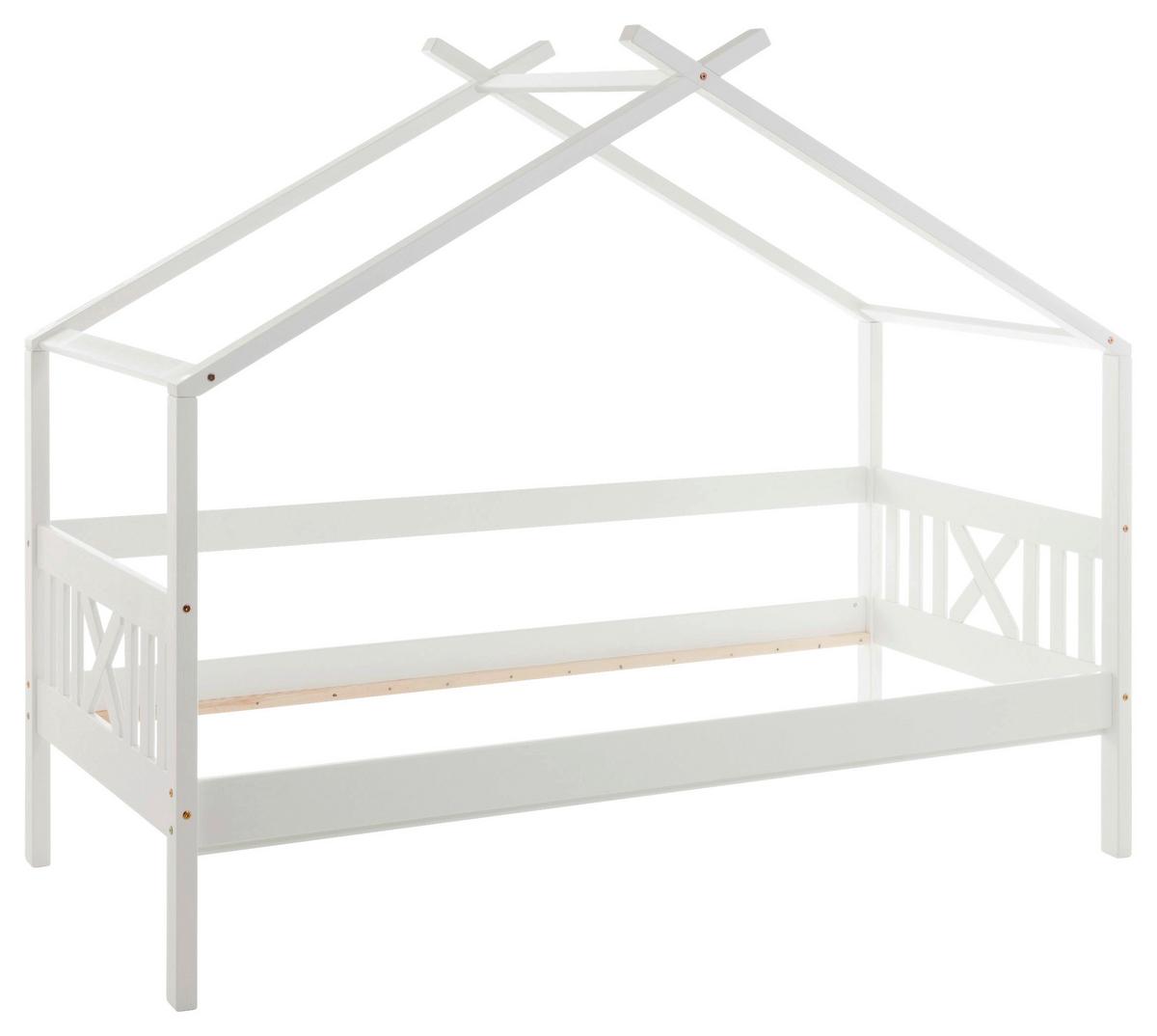 Hausbett Susa Weiß LF: 90x200cm - Weiß/Naturfarben, KONVENTIONELL, Holz/Holzwerkstoff (90/200cm)