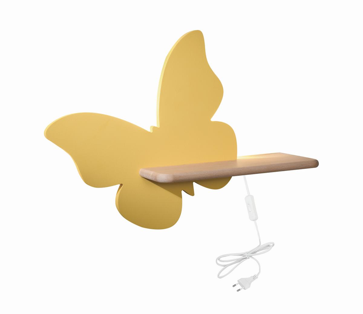 Kinderwandleuchte Butterfly - Goldfarben, Basics, Holz/Holzwerkstoff (40/12/29.5cm)