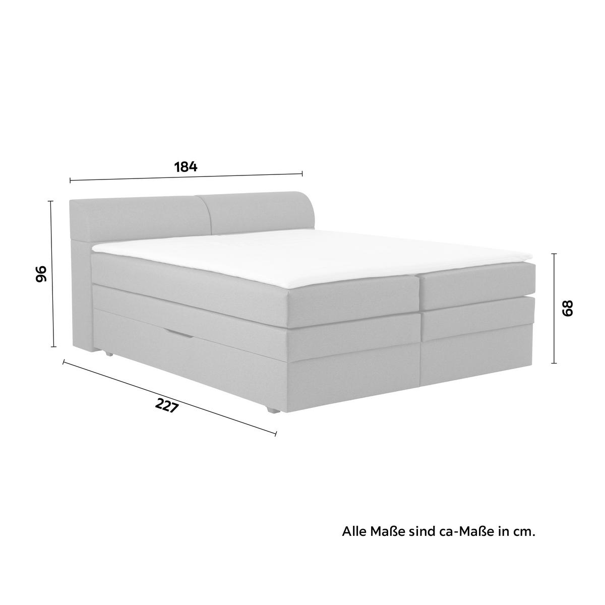Boxspring postel FLEXI s úložným prostorem, 180x200 - šedá/černá, Konvenční, textil/plast (180/200cm) - Based