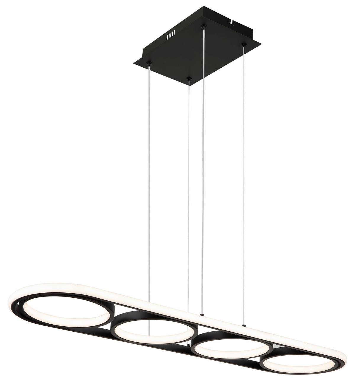 LED-Hängeleuchte 67194-60r - Opal/Schwarz, Design, Kunststoff/Metall (90/28/120cm) - Globo