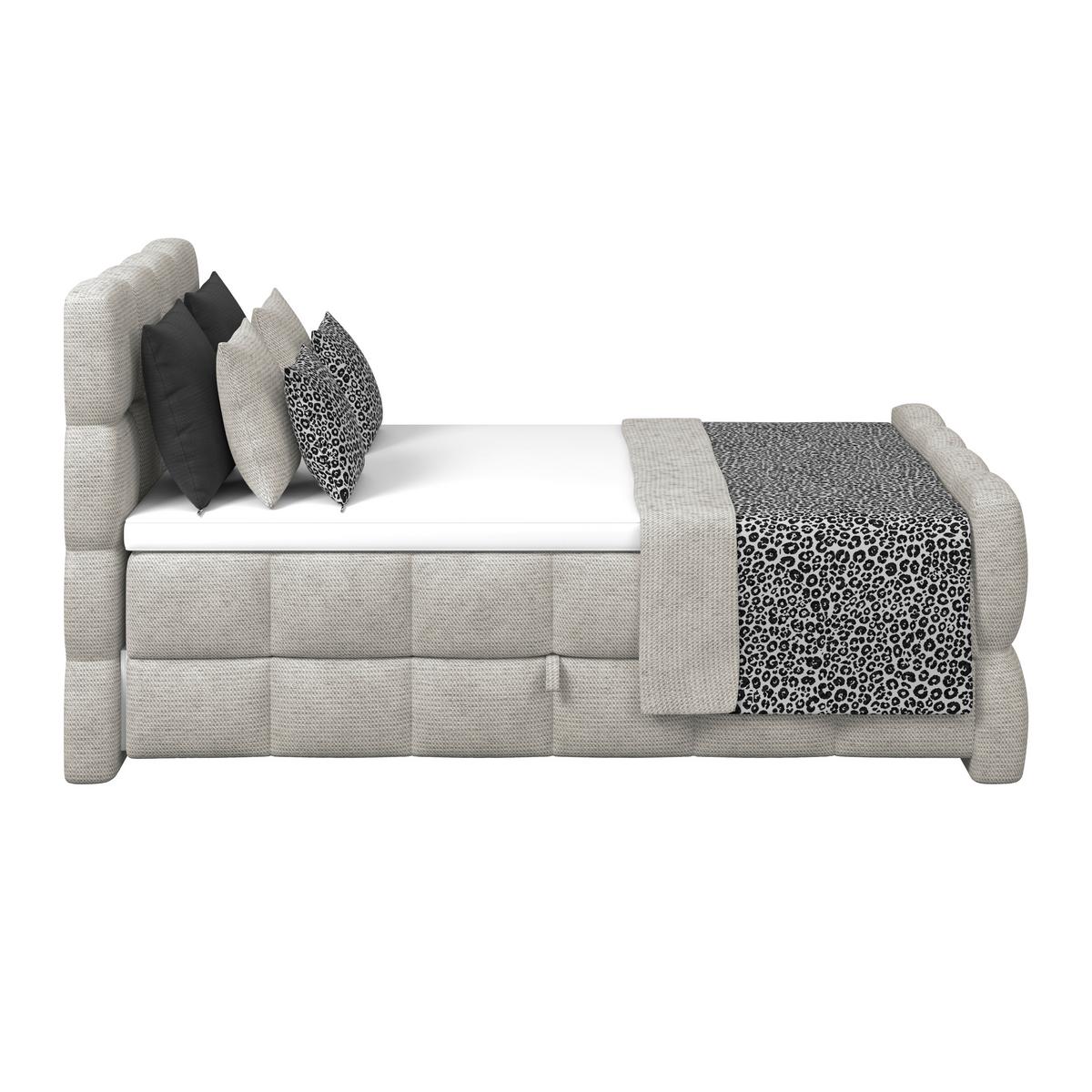 Boxspringbett Brisbane inkl. Bettkasten 140x220 - Ecru/Schwarz, Trend, Holz/Holzwerkstoff (140/220cm) - Sembella