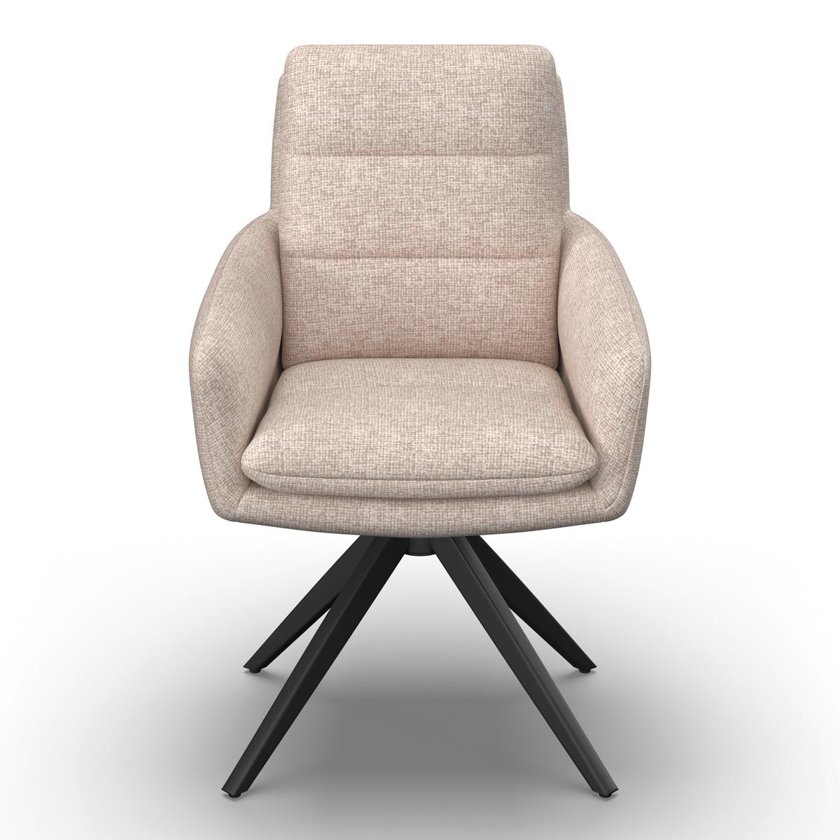 STOLIČKA S PODRÚČKAMI LAURIN - sivohnedá/čierna, Modern, kov/drevo (59/93/63cm) - Bessagi Home