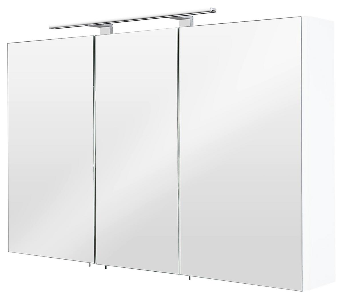 SPIEGELSCHRANK Weiß B: 110cm - Weiß, Basics, Glas/Holzwerkstoff (110/68/16cm) - MID.YOU