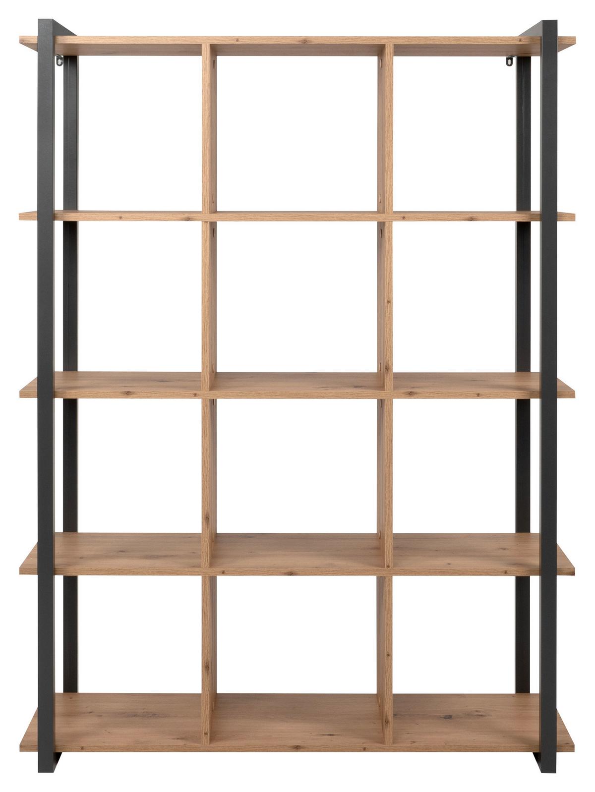 Regal Denver 31 B: 107 Cm Eiche Dekor/anthrazit - Eichefarben/Anthrazit, KONVENTIONELL, Holzwerkstoff (107/145/39cm) - MID.YOU