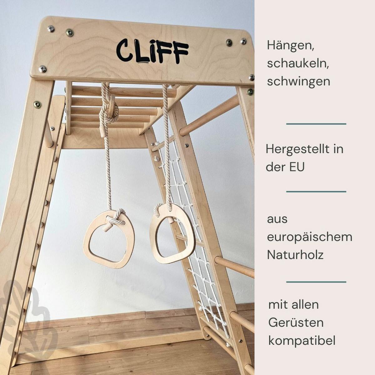 Gymnastikringe 2er Set - Birkefarben, Basics, Holz (15/17cm) - CLIFF