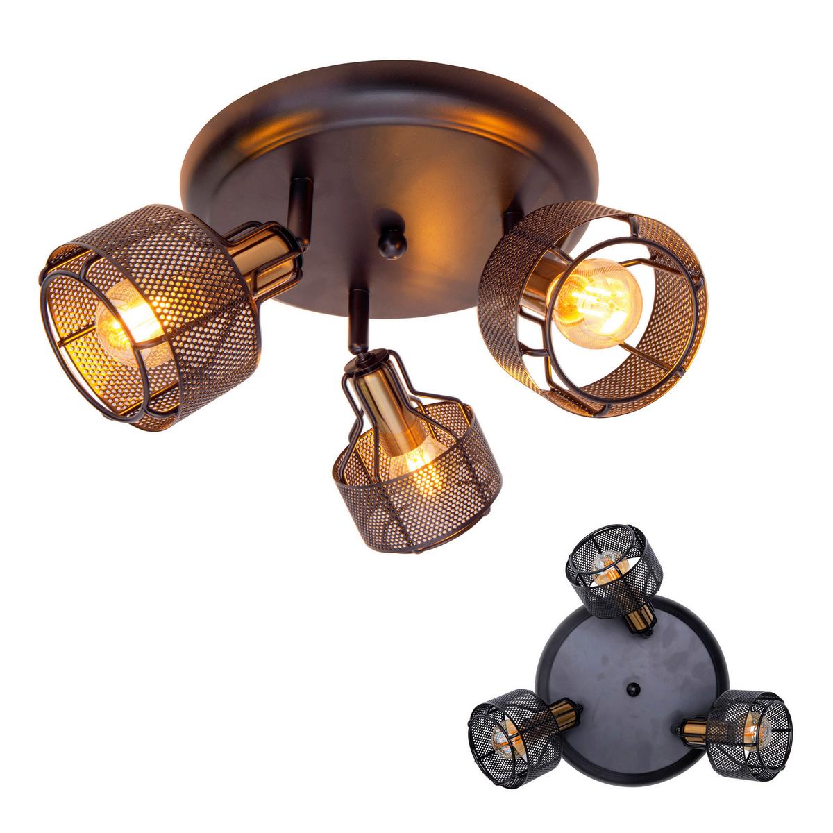 Deckenleuchte Deckenleuchte - Goldfarben/Schwarz, Natur, Metall (12,5cm) - Näve