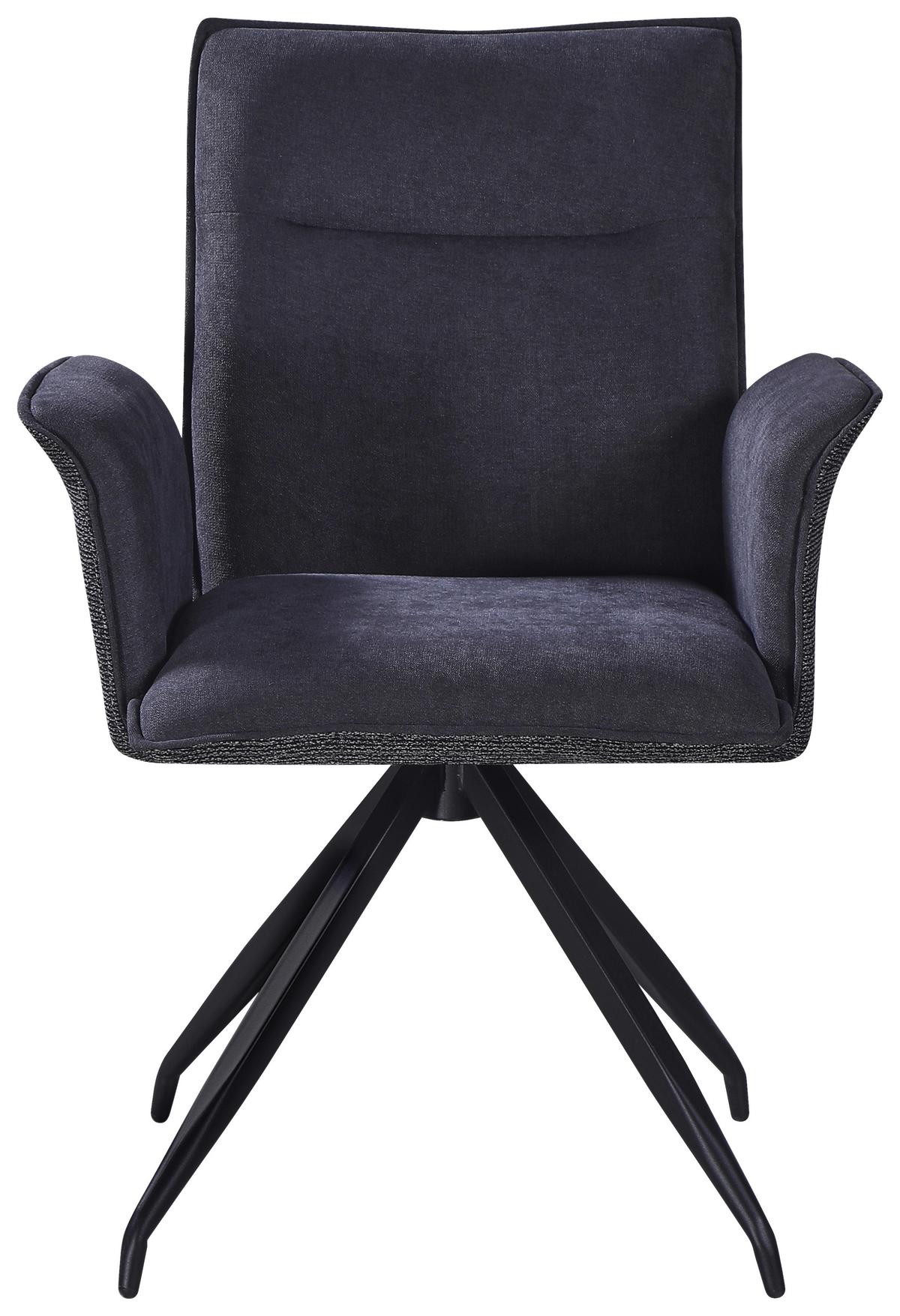 ŽIDLE S PODRUČKAMI NOVA - šedá/černá, Moderní, kov/textil (63/88/63cm) - Premium Living