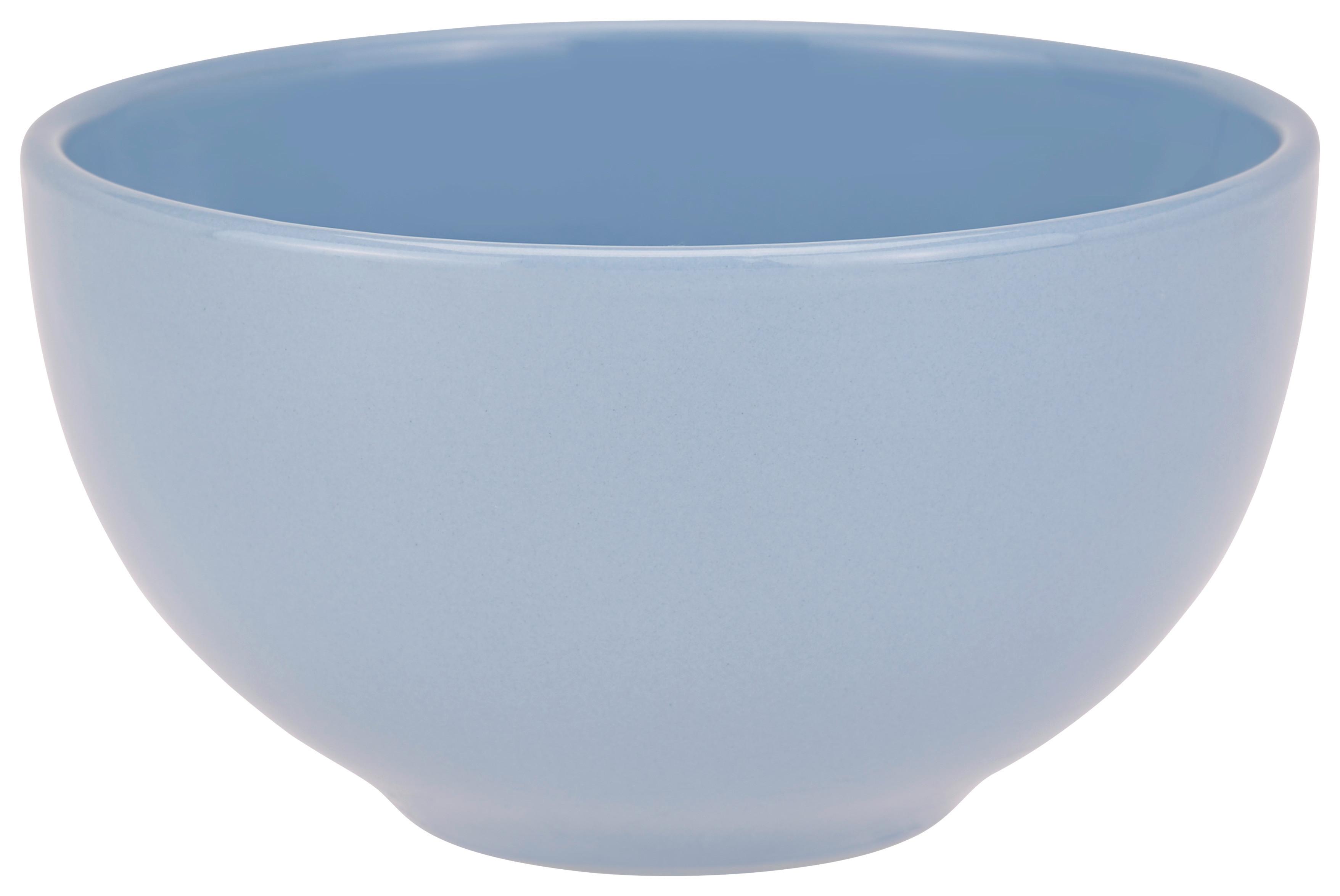 Müslischale aus Steinzeug Blau Fiorella D/H: ca. 13/7 cm - Blau, KONVENTIONELL, Keramik (13/7cm) - Luca Bessoni