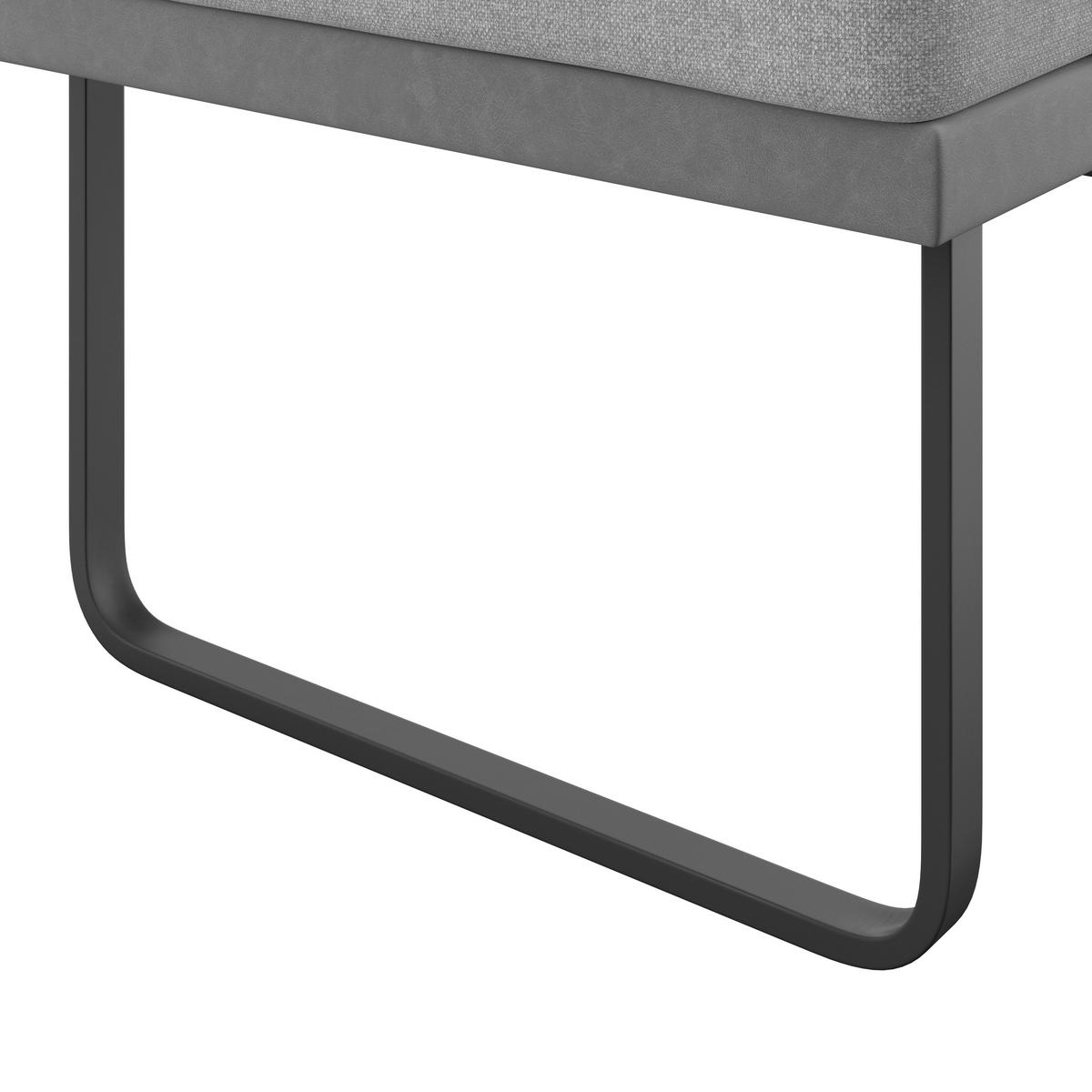 Eckbank Kian Webstoff Grau, S: 233x164cm - Schwarz/Grau, Trend, Textil/Metall (233/164cm)