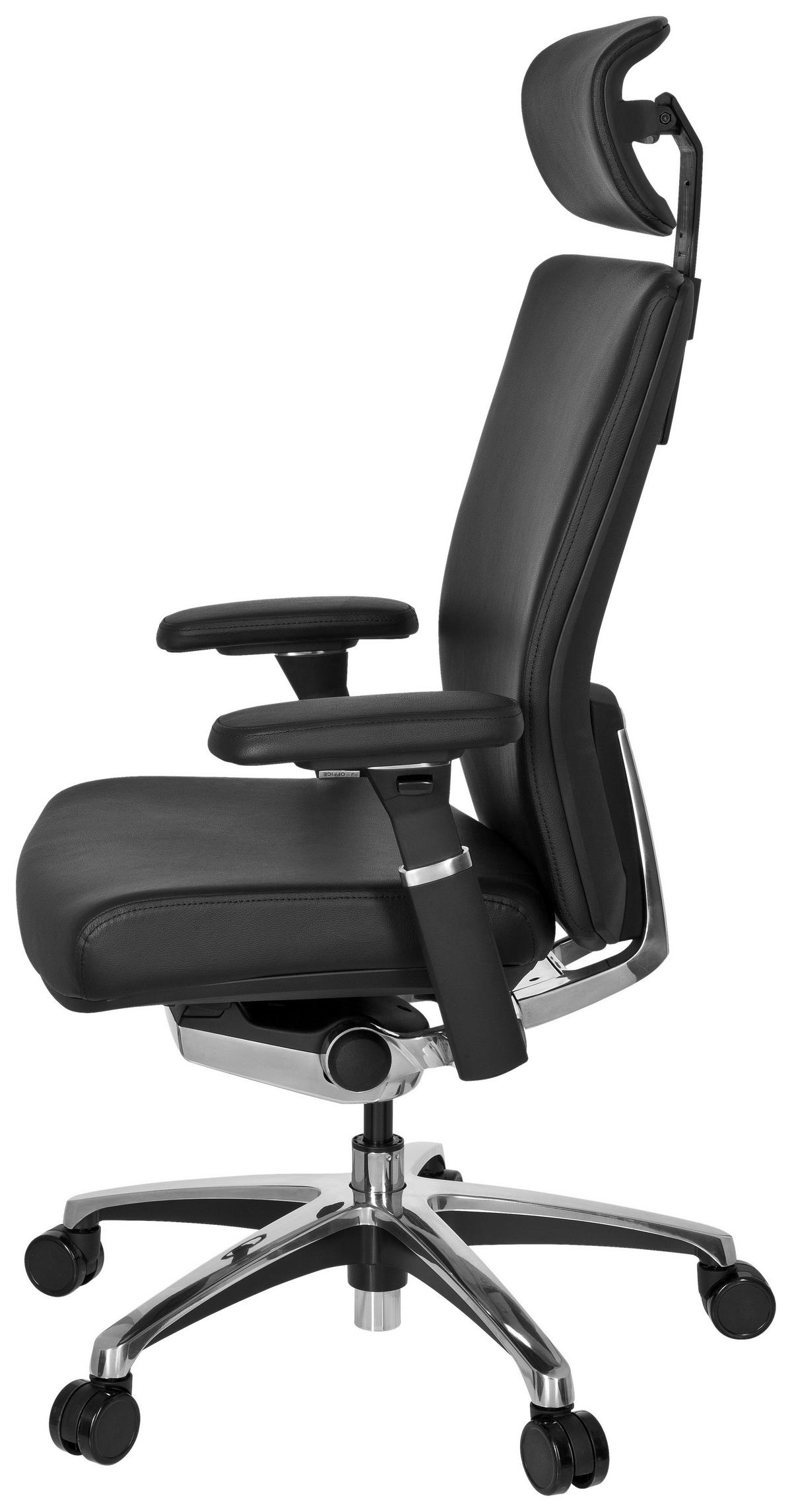 Drehstuhl Nova Schwarz - Chromfarben/Schwarz, MODERN, Leder/Kunststoff (57/106/52cm) - MID.YOU