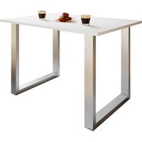 Schreibtisch Lona Weiß B: 140 cm - Silberfarben/Weiß, Design, Holzwerkstoff/Metall (140/76/80cm) - MID.YOU