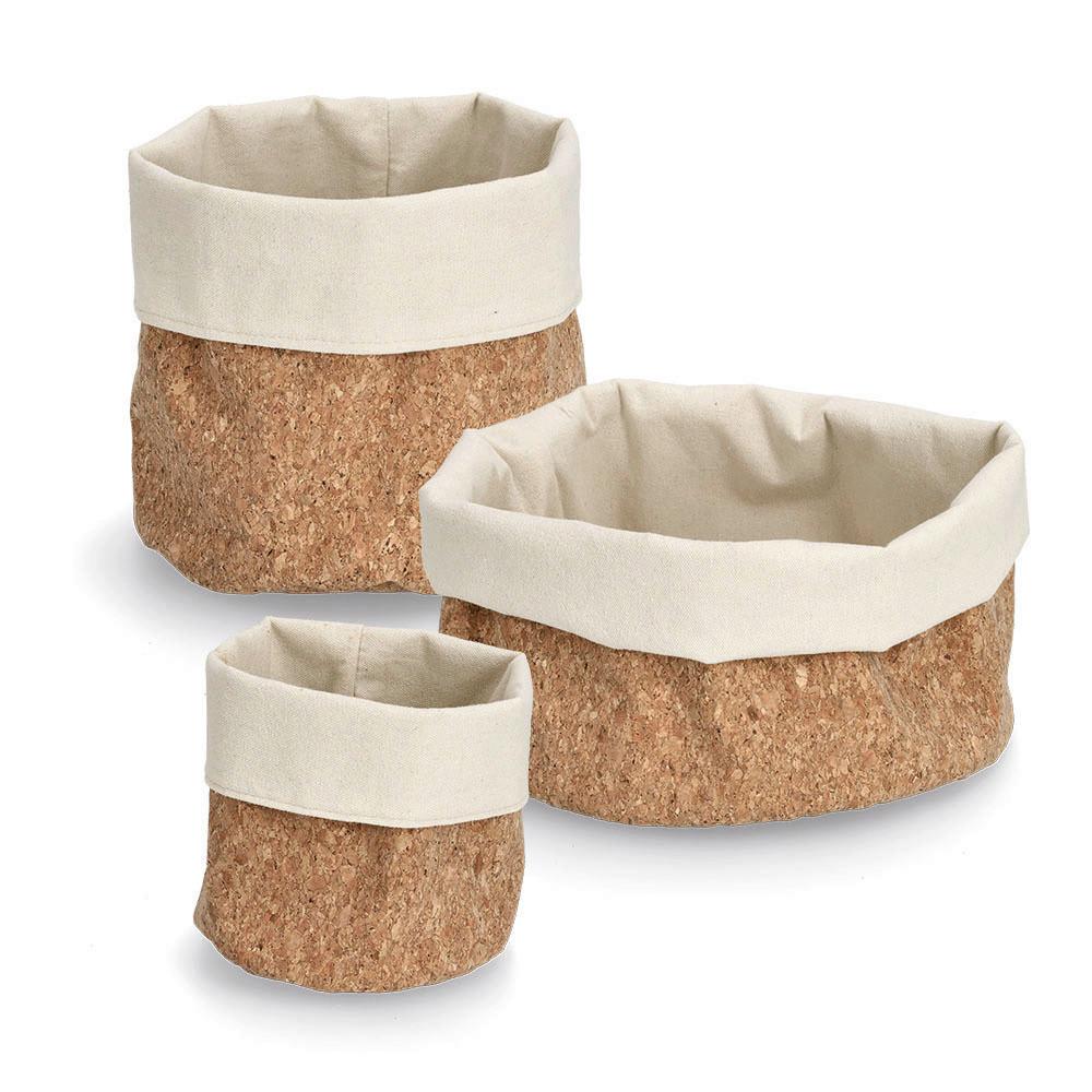 Korbset 3er Set Holz, weiß - Naturfarben, Basics, Holz (43,5/29,5/9cm) - Zeller Present