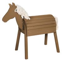 Holzpferd teak, in/Outdoor wetterfest, umweltfreundlich - Teakfarben, Basics, Holzwerkstoff (110/96/48cm) - Roba