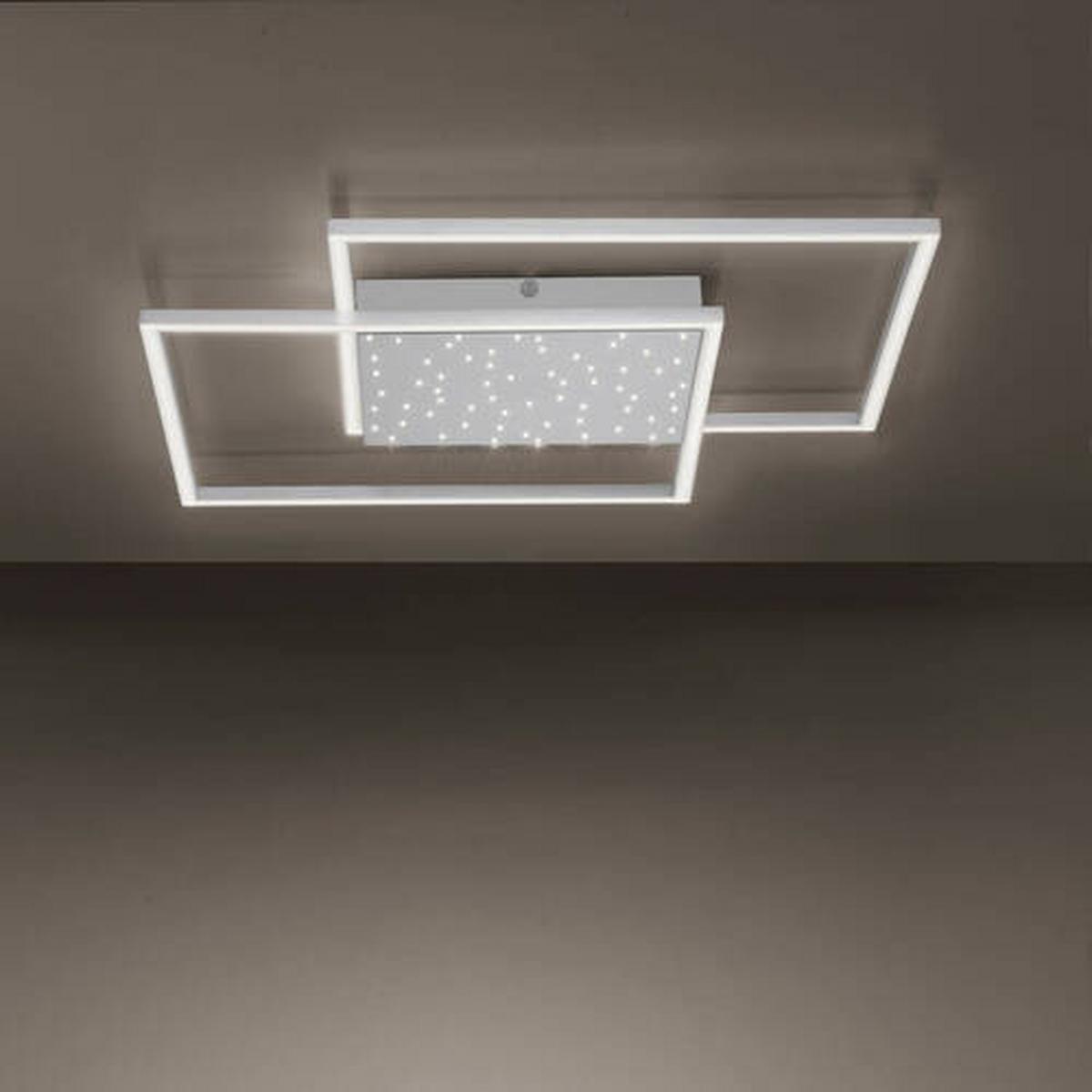 LED-Deckenleuchte YUKi L: 67 cm mit Sternenhimmel - Grau, Design, Metall (67/67/5cm) - Paul Neuhaus
