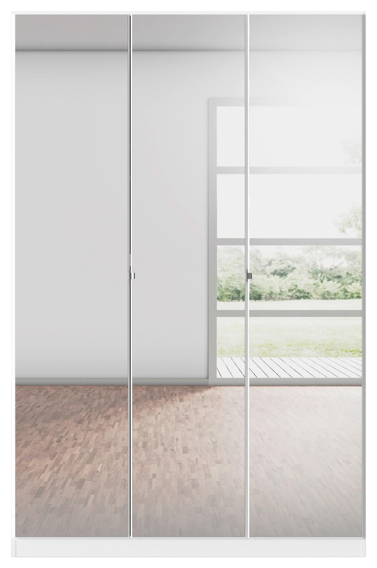 Kleiderschrank Reflect inkl. Inneneinteilung, 2 Körbe - Silberfarben/Weiß, MODERN, Holzwerkstoff (136/210/54cm)