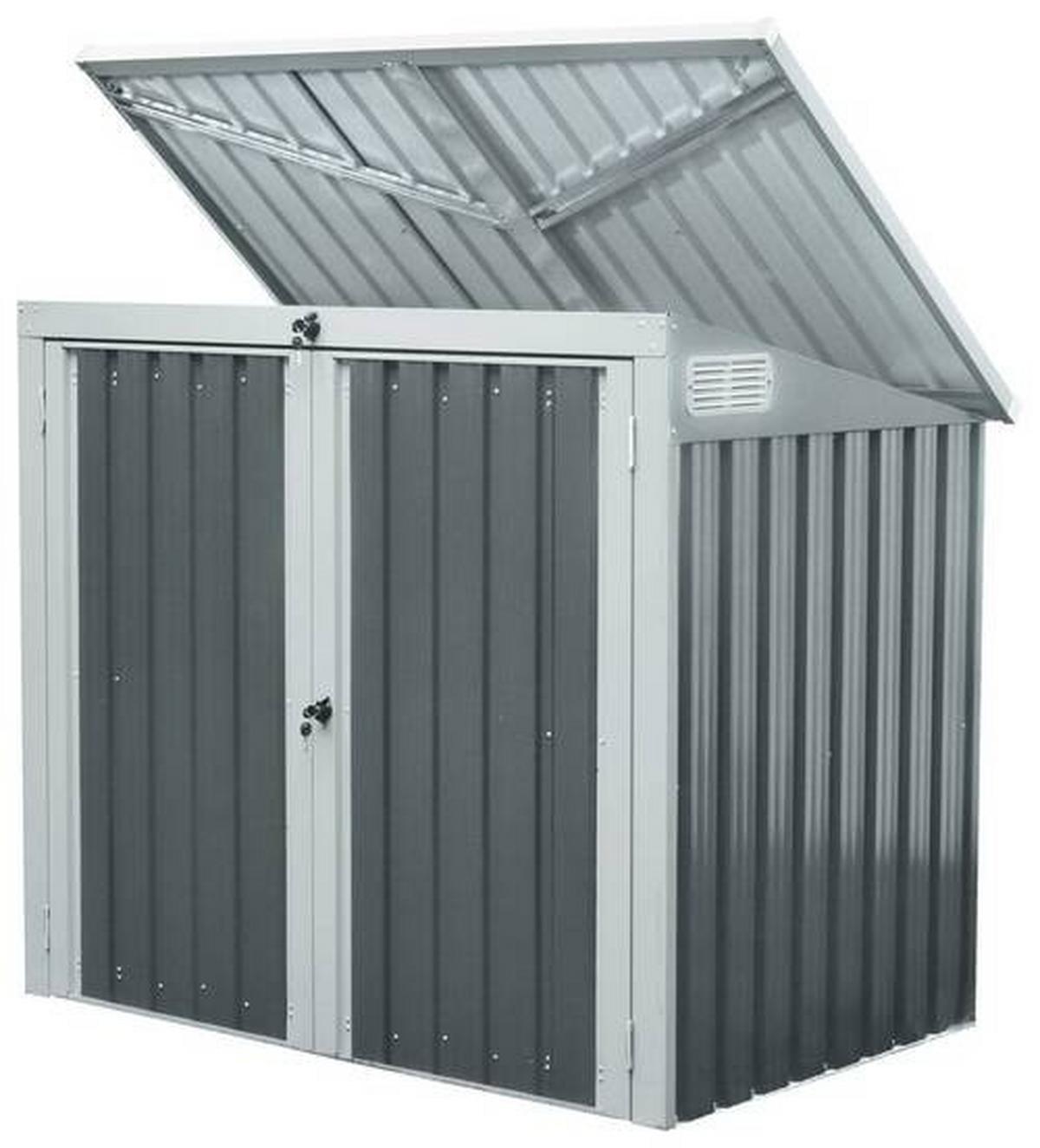 Box na odpadkové koše 240l, 5x3, kov - antracitová, Basics, kov (158/134/101cm)