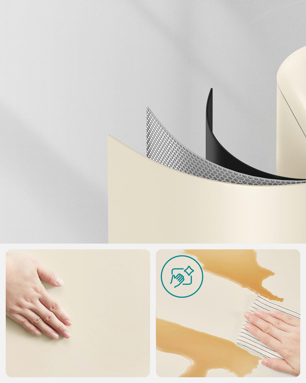 Abfallsammler Schwarz B: 34,5cm - Creme/Schwarz, Basics, Kunststoff/Metall (34,5/61,5/32,5cm)