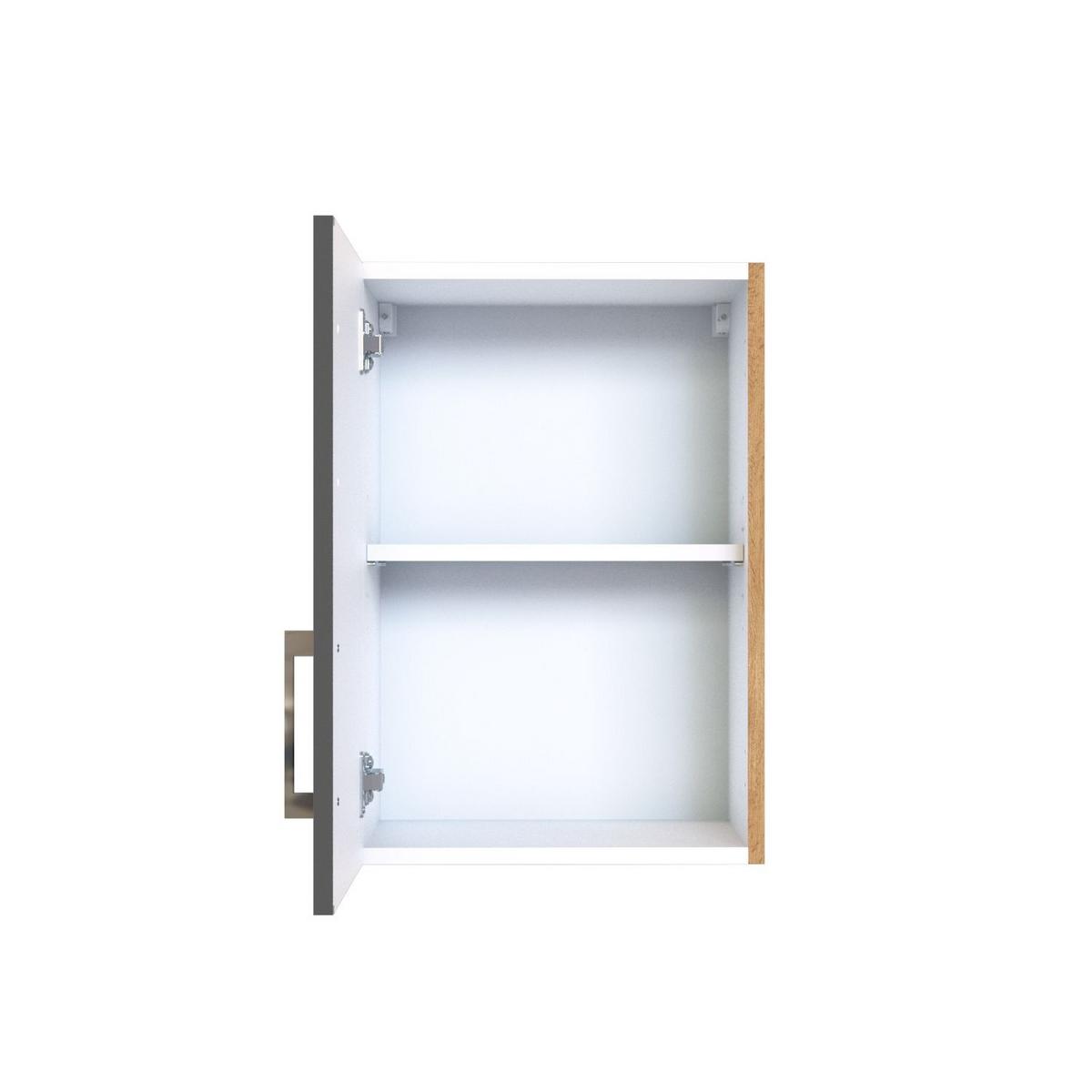 Küchenoberschrank B: 40 cm Eiche Dekor/Anthra. 1 Drehtüre - Anthrazit/Eiche Wotan, MODERN, Holzwerkstoff (40/57/34cm) - Held