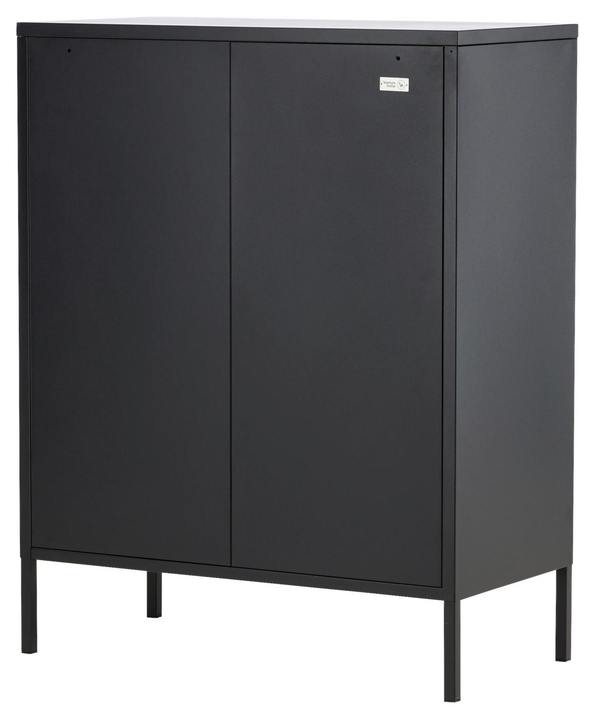 Sideboard Misha - Schwarz, Design, Metall (80/101.5/40cm) - Livetastic