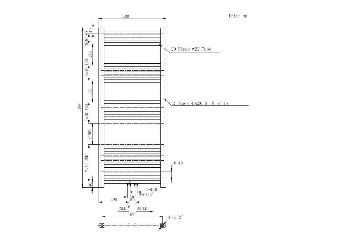 Heizkörper Heizkörper Bari - Weiß, KONVENTIONELL, Metall (50/118,8/1cm) - Sanotechnik