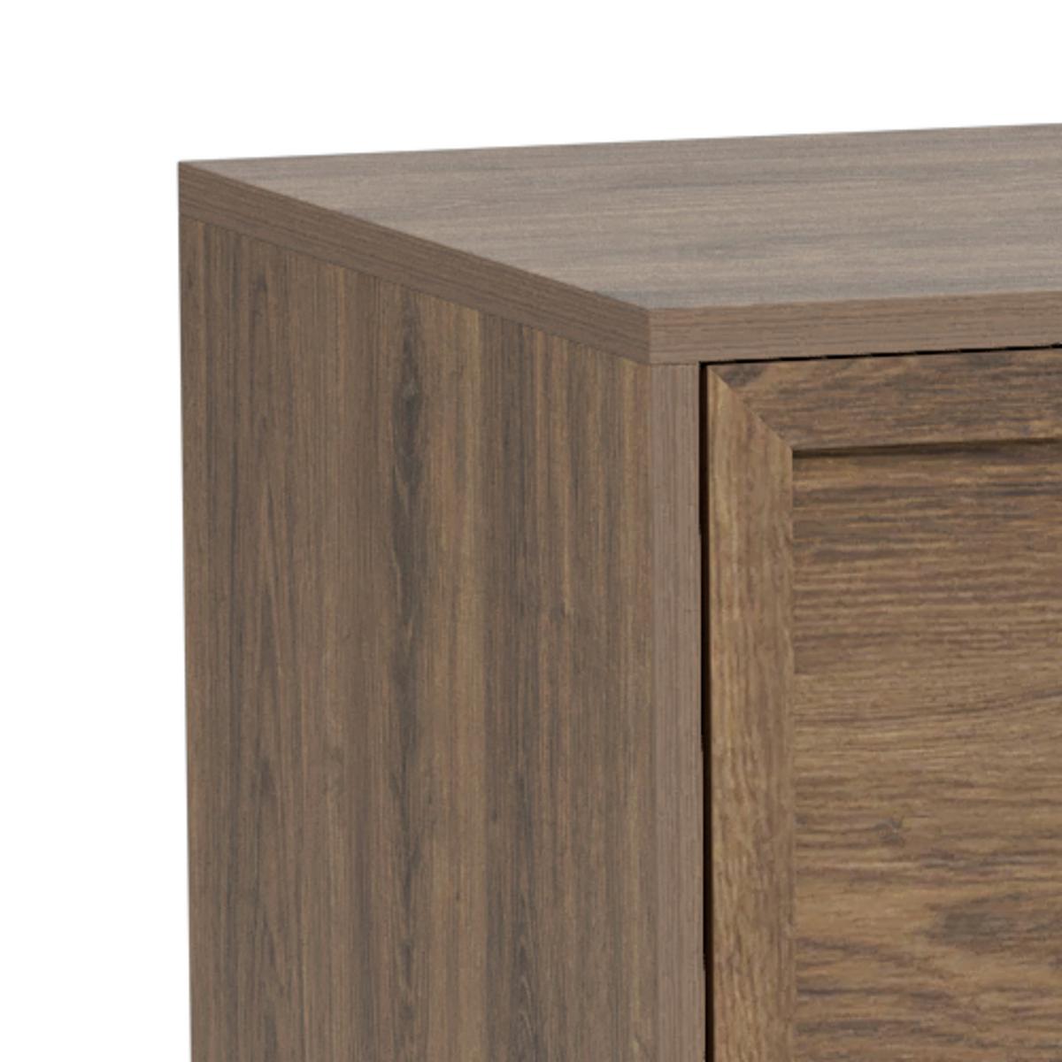 Komoda PALMDALE dub dymový - čierna/tmavý dub, Design, kov/kompozitné drevo (80/110/40cm) - MID.YOU