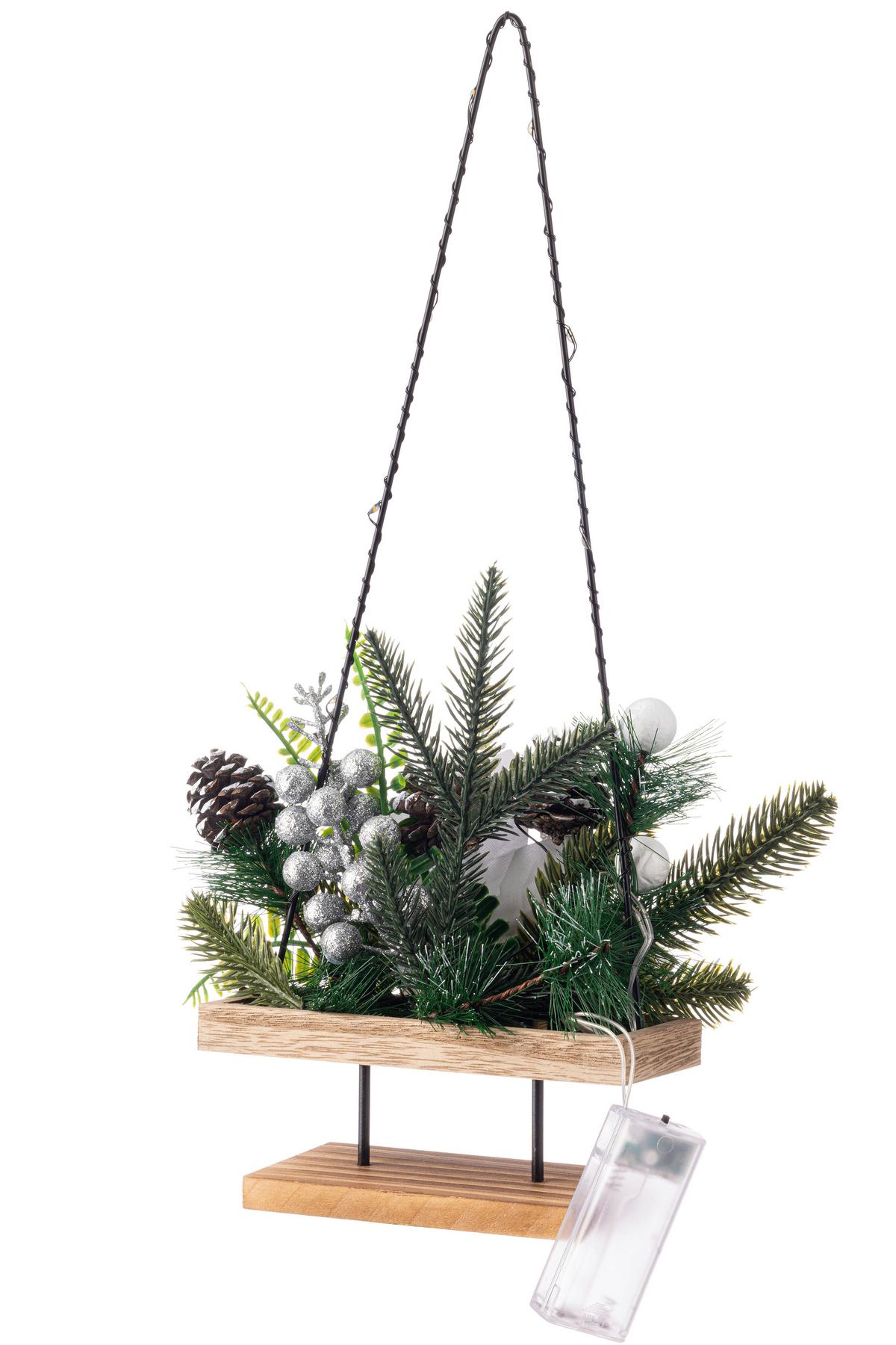 DEKOPFLANZE Hermine - Silberfarben/Schwarz, KONVENTIONELL, Holzwerkstoff/Kunststoff (23/10,5/43cm) - Luca Bessoni