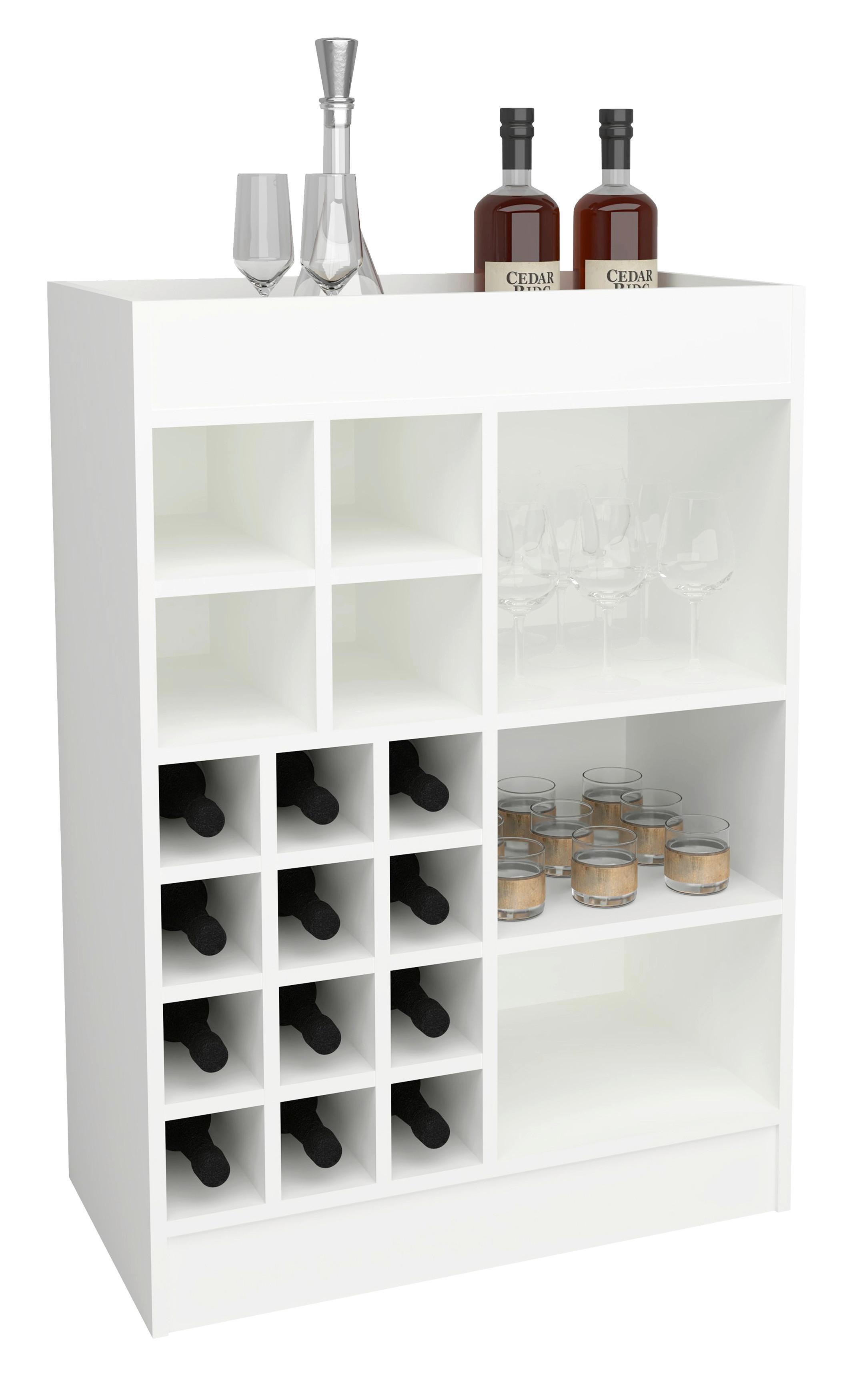 Weinschrank Esilo Weiß B: 70 cm - Weiß, Basics, Holzwerkstoff (70/100/38cm) - MID.YOU