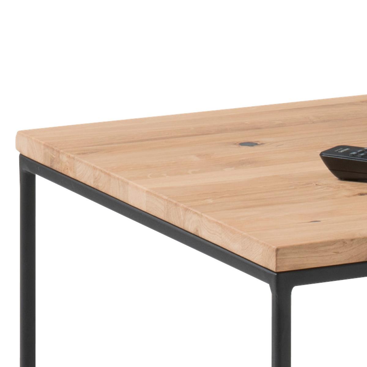 Couchtisch Mit Holzplatte Und Ablagefach Thore Eiche/schwarz - Klar/Eichefarben, MODERN, Glas/Holz (110/60/42cm) - Livetastic