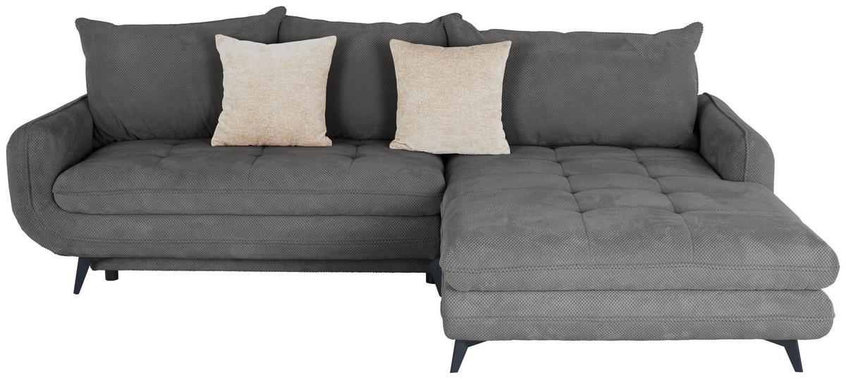 Ecksofa Wave - Schwarz/Grau, MODERN, Holz/Textil (266/189cm)