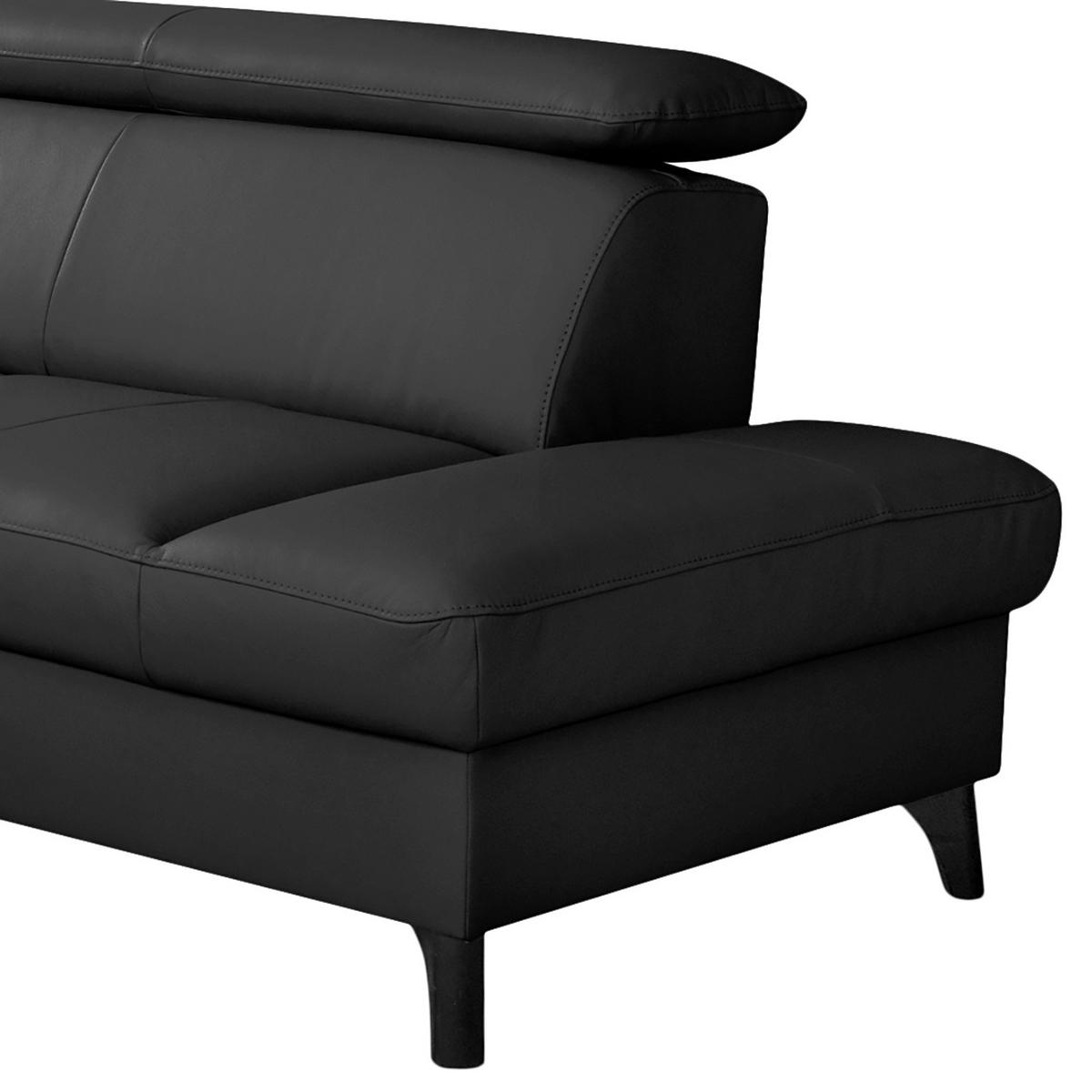 Ecksofa Note New Teilleder Schwarz 244x199 - Schwarz, Design, Leder/Textil (244/199cm) - Livetastic