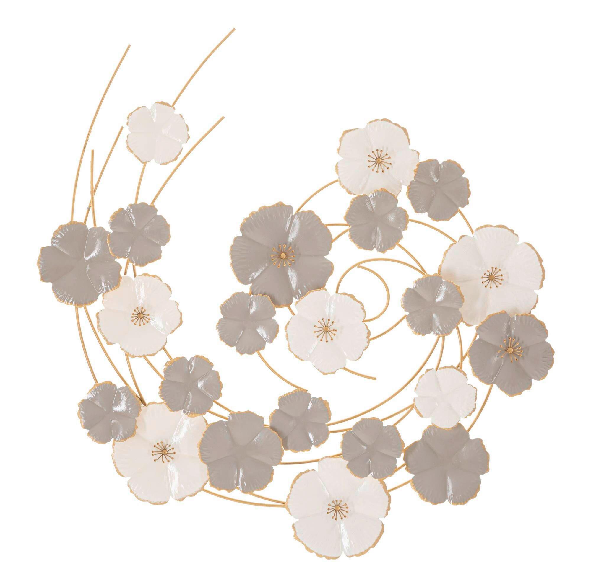 Wanddeko Lotly Gold, Weiß, Grau B: 63,5 cm - Goldfarben/Weiß, Basics, Metall (63.5/67.9/5cm)