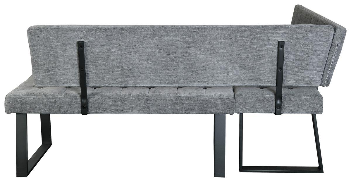 Eckbank Lavik - Hellgrau/Schwarz, MODERN, Textil/Metall (134/185cm) - MID.YOU