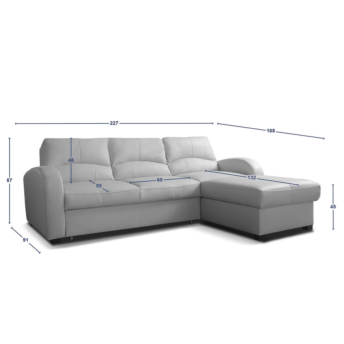 Ecksofa Tilo Schwarz S: 227 cm - Schwarz, Design, Leder/Textil (227/168cm) - Livetastic