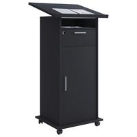 Stehpult mit Stauraum B: 60 cm H: 120 cm Meeta, Schwarz - Schwarz, Basics, Holzwerkstoff (60/50/120cm) - MID.YOU