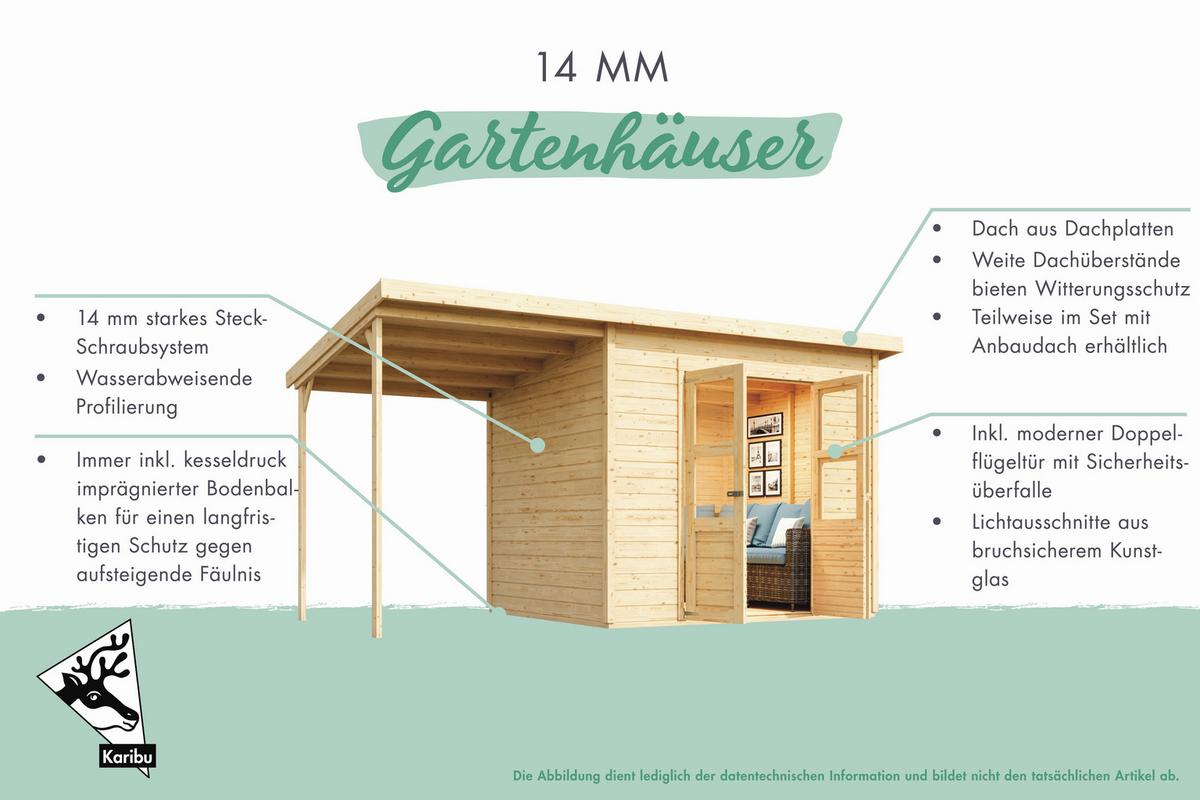 Gartenhaus Kappeln 2 39545 Kappeln 2 - Fichtefarben, Basics, Holz (182/122/220cm)