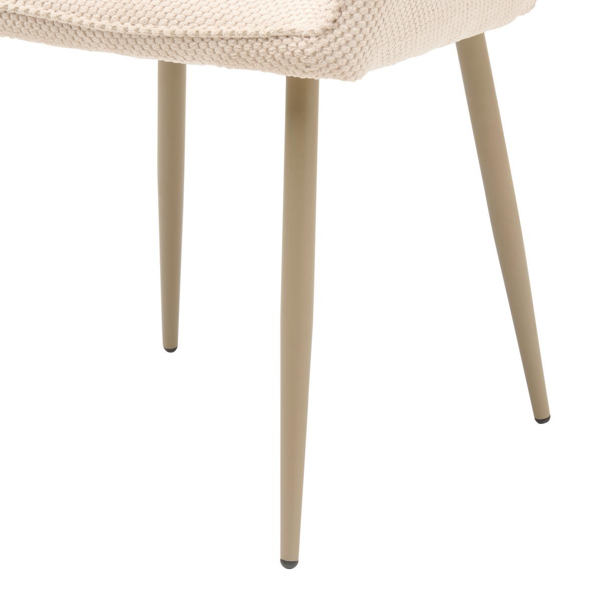 Armlehnstuhl Cora Webstoff Beige, B: 56 cm - Beige, KONVENTIONELL, Textil/Metall (56/81/61cm) - MID.YOU