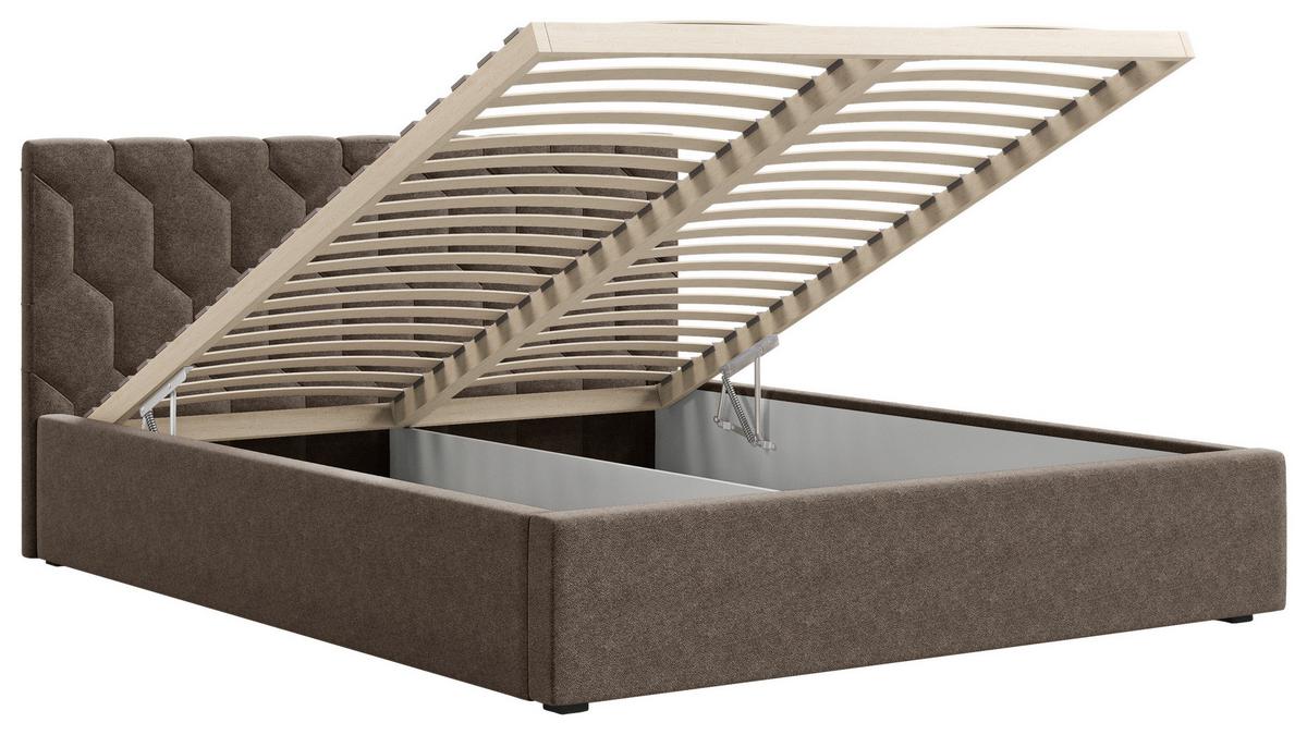Polsterbett Veronice mit Bettkasten 140x200 - Schwarz/Braun, MODERN, Holz (140/200cm) - Livetastic