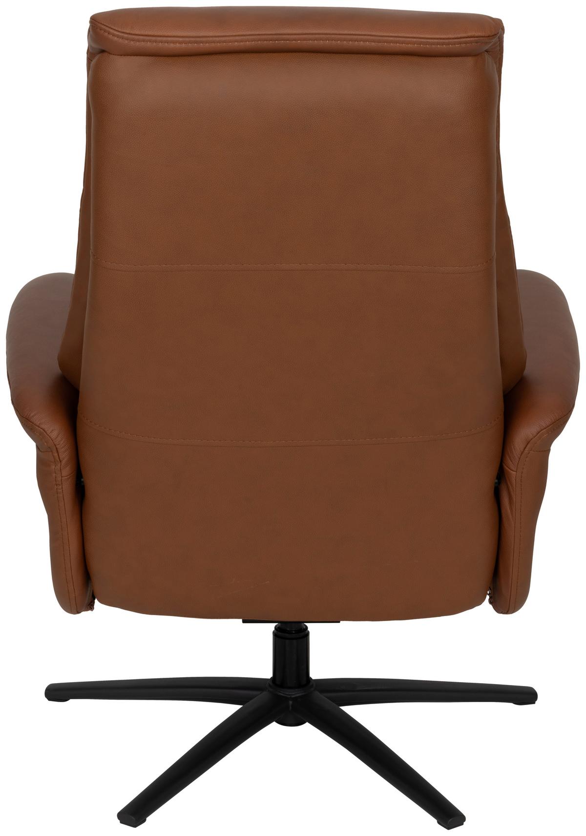 Relaxsesselset Repose Kupferfarben B: 76 cm - Schwarz/Kupferfarben, Design, Leder/Textil (76/107/79cm) - Livetastic