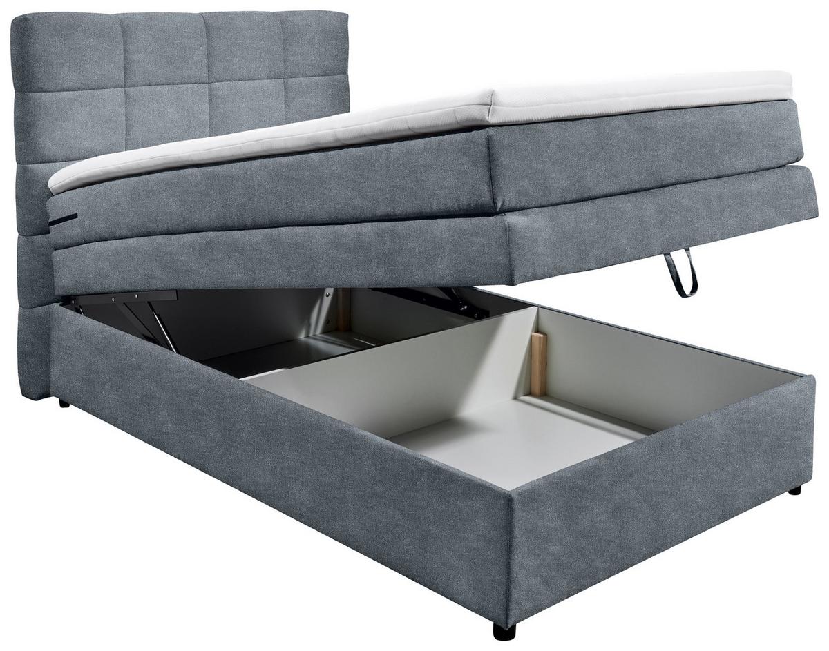 Boxspringbett Mit Topper & Bettkasten 120x200 Tacoma 3 - Anthrazit, KONVENTIONELL (120/200cm) - MID.YOU