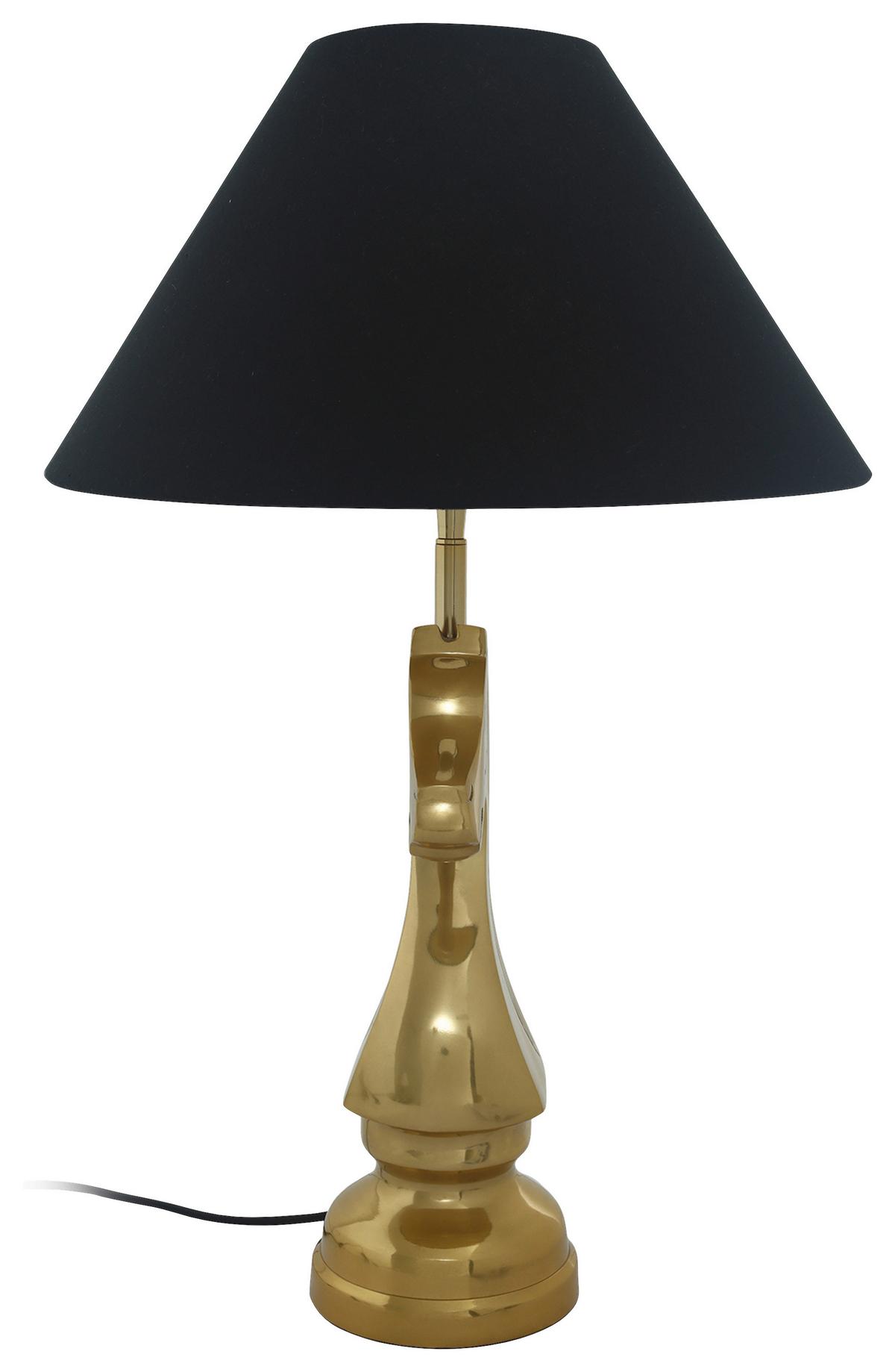 Tischleuchte Shah 100 Schwarz/goldfarben B: 14 Cm - Goldfarben/Schwarz, Basics, Textil/Metall (40/14/62cm) - Kayoom