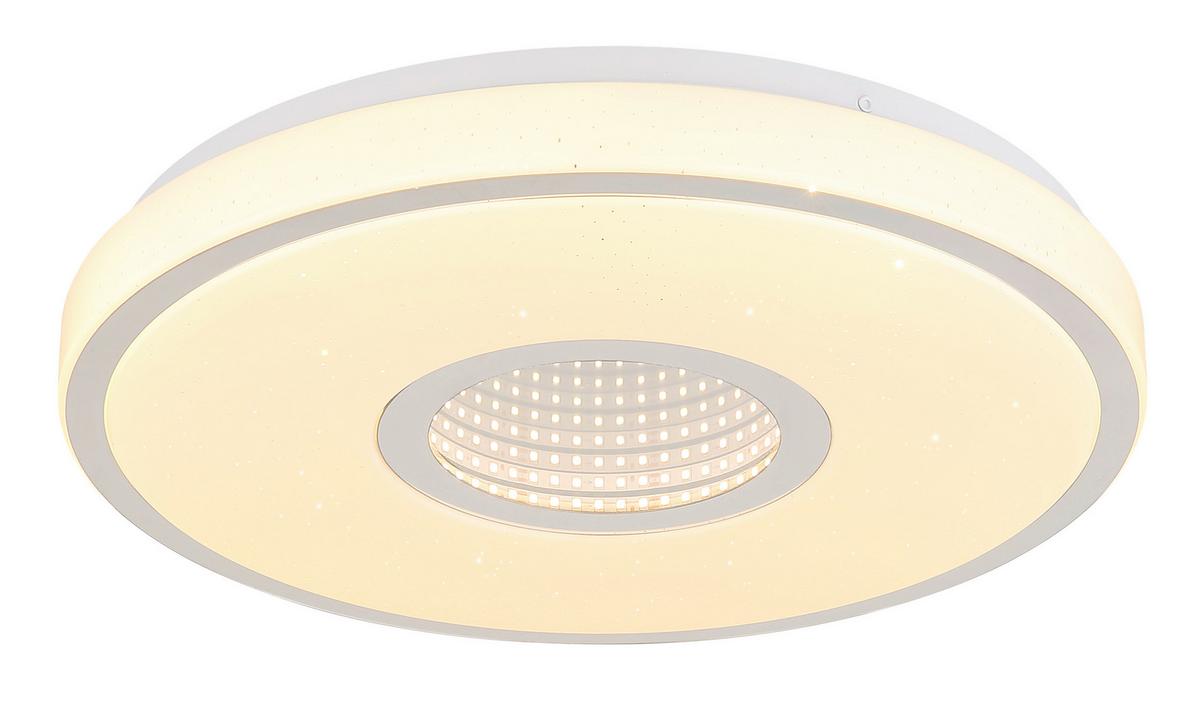 LED-DECKENLEUCHTE 41264T ASTANIA - Chromfarben/Weiß, Basics, Kunststoff/Metall (38/6,5cm) - Globo