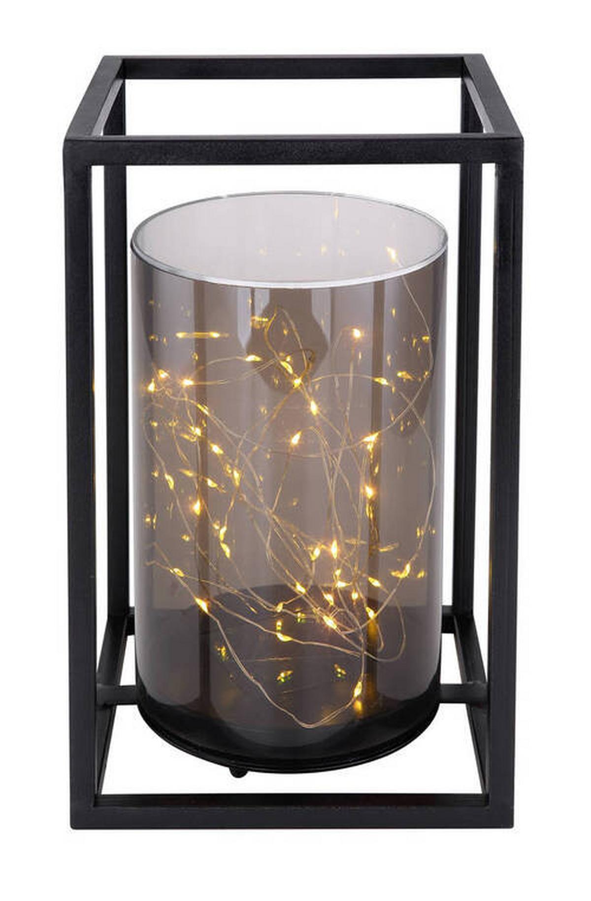 Solarleuchte Grau/schwarz 33817 H: 28 Cm - Schwarz/Grau, Basics, Kunststoff/Metall (17/17/28cm) - Globo