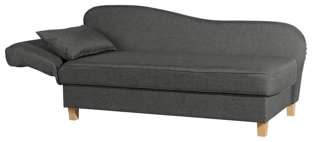 Récamiere Selma In Anthrazit B: 190 cm - Anthrazit/Buchefarben, Design, Textil (190/82/88cm) - Max Winzer