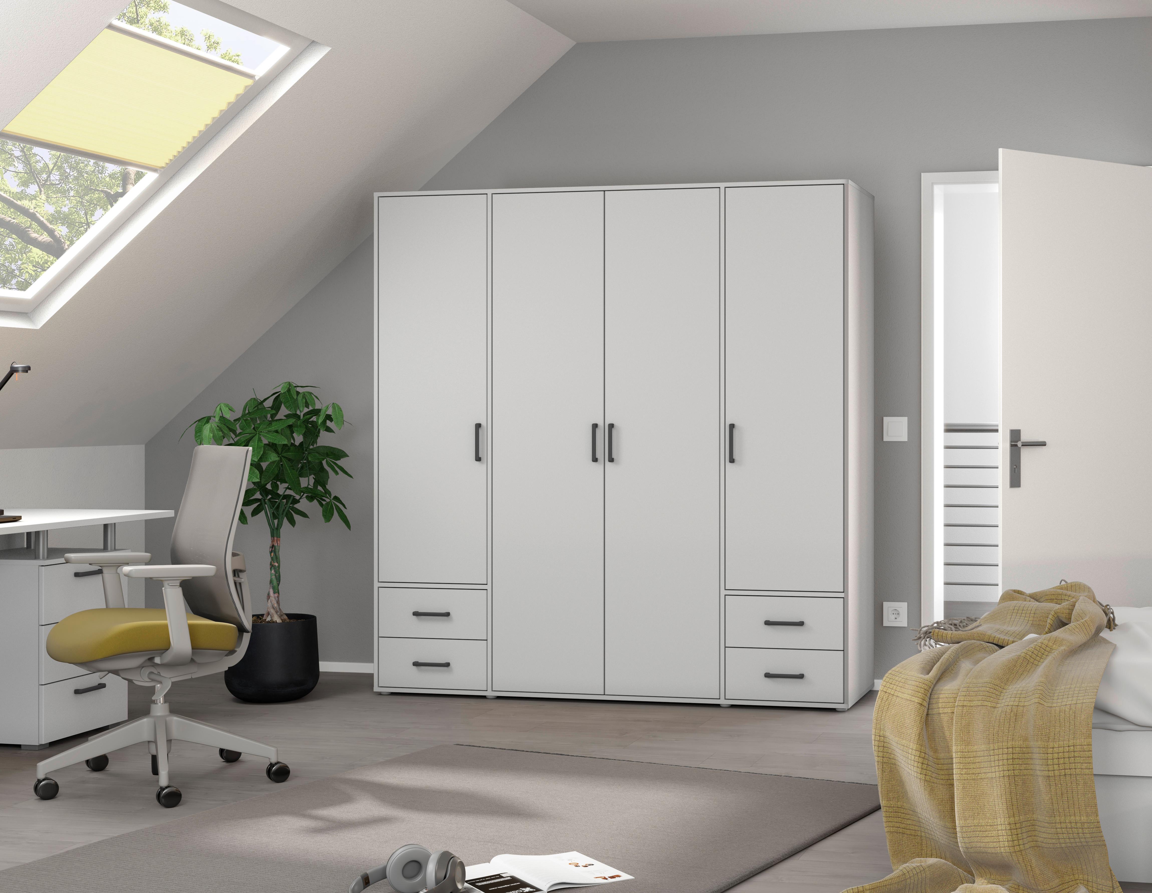 Drehtürenschrank Voyager Weiß B: 187 Cm - Weiß, MODERN, Holzwerkstoff (187/194/53cm) - Rauch Möbel